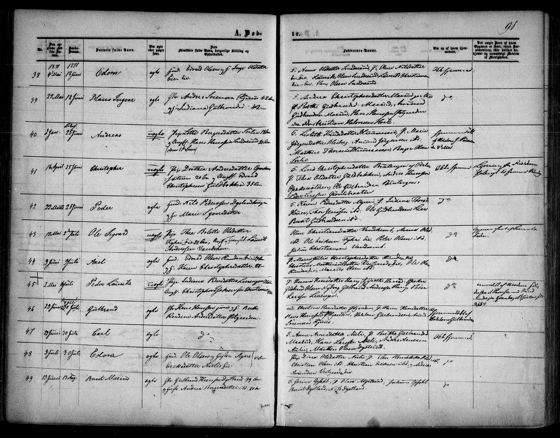 Nes prestekontor Kirkebøker, SAO/A-10410/F/Fa/L0008: Parish register (official) no. I 8, 1859-1874, p. 91