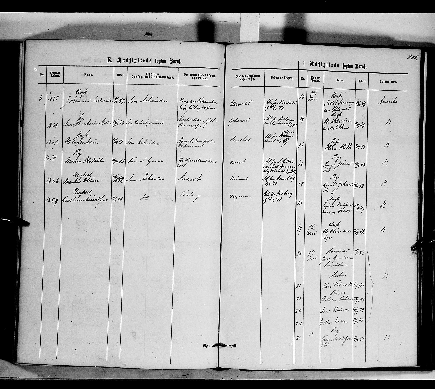 Rendalen prestekontor, AV/SAH-PREST-054/H/Ha/Haa/L0006: Parish register (official) no. 6, 1867-1877, p. 308