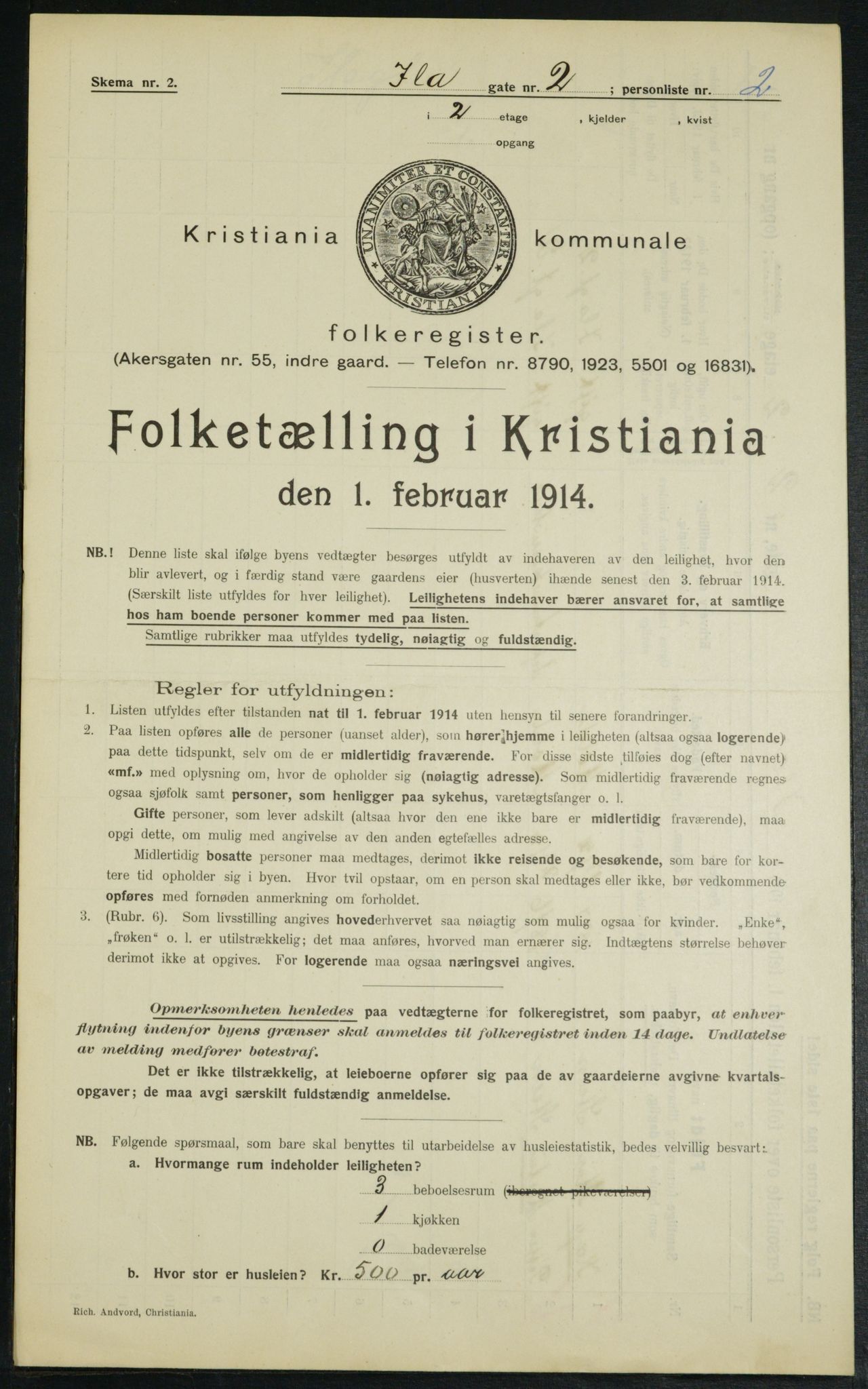 OBA, Municipal Census 1914 for Kristiania, 1914, p. 43200