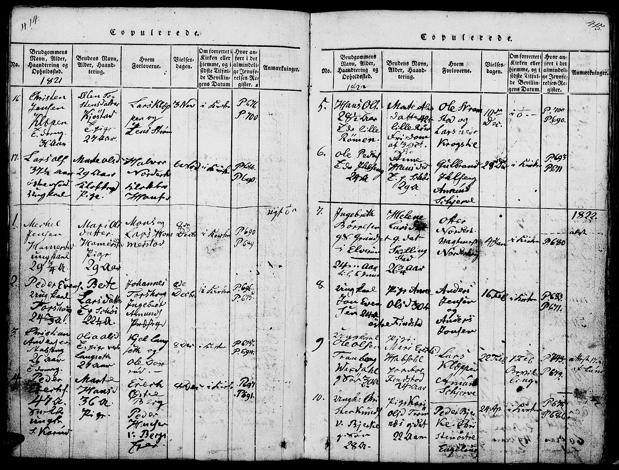 Løten prestekontor, SAH/PREST-022/L/La/L0001: Parish register (copy) no. 1, 1812-1832, p. 414-415