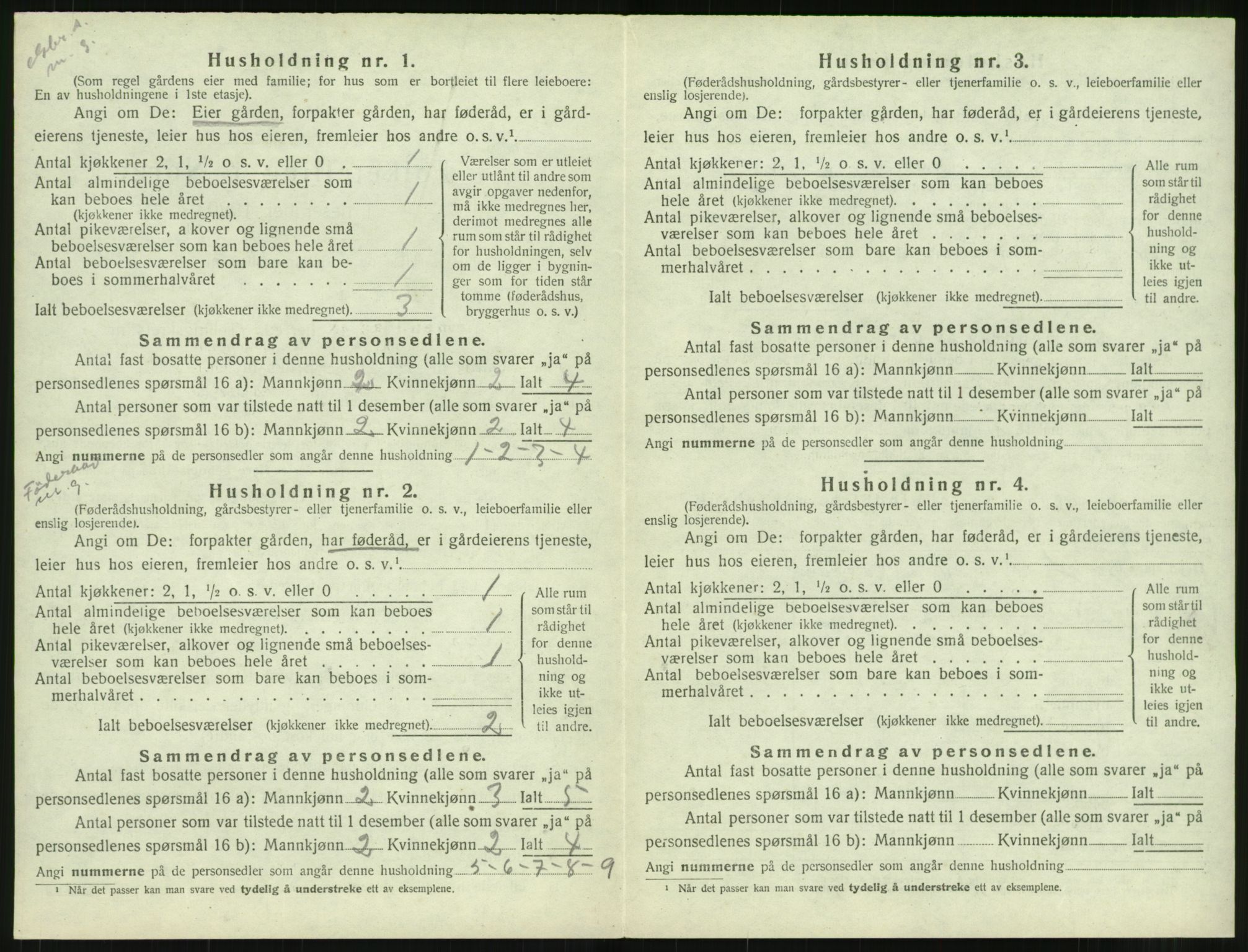 SAT, 1920 census for Hustad, 1920, p. 290