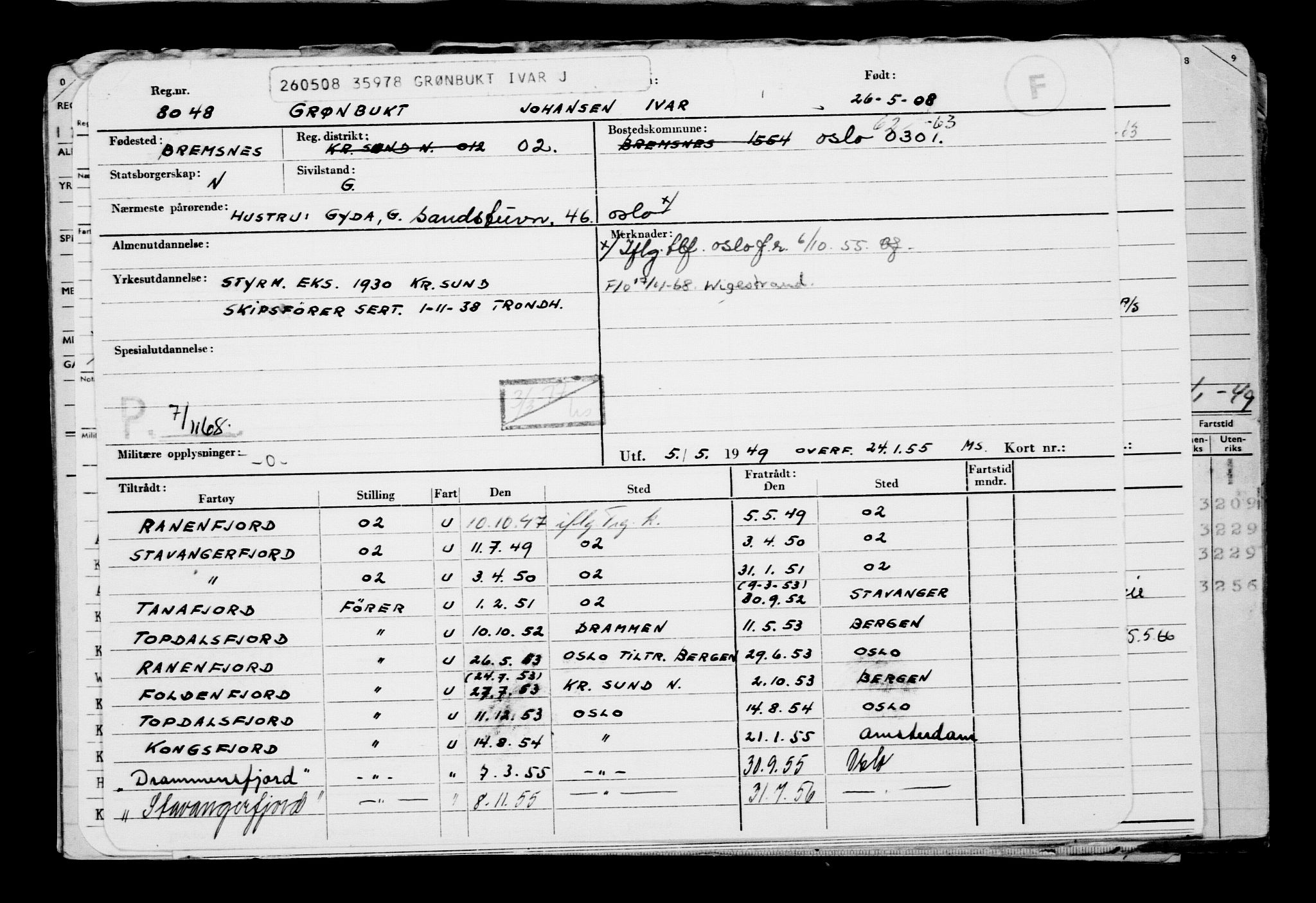 Direktoratet for sjømenn, AV/RA-S-3545/G/Gb/L0077: Hovedkort, 1908, p. 325