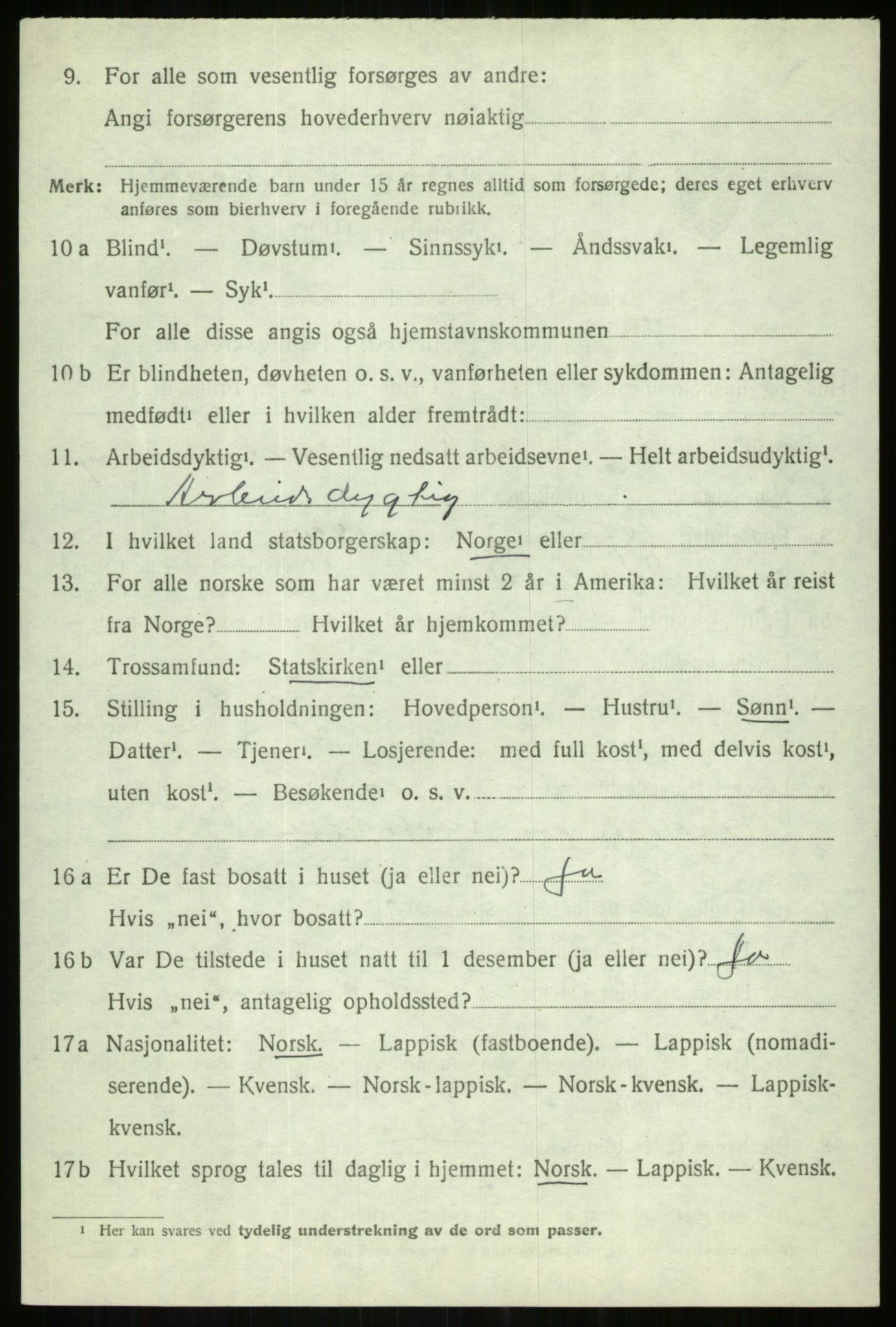 SATØ, 1920 census for Tranøy, 1920, p. 2348