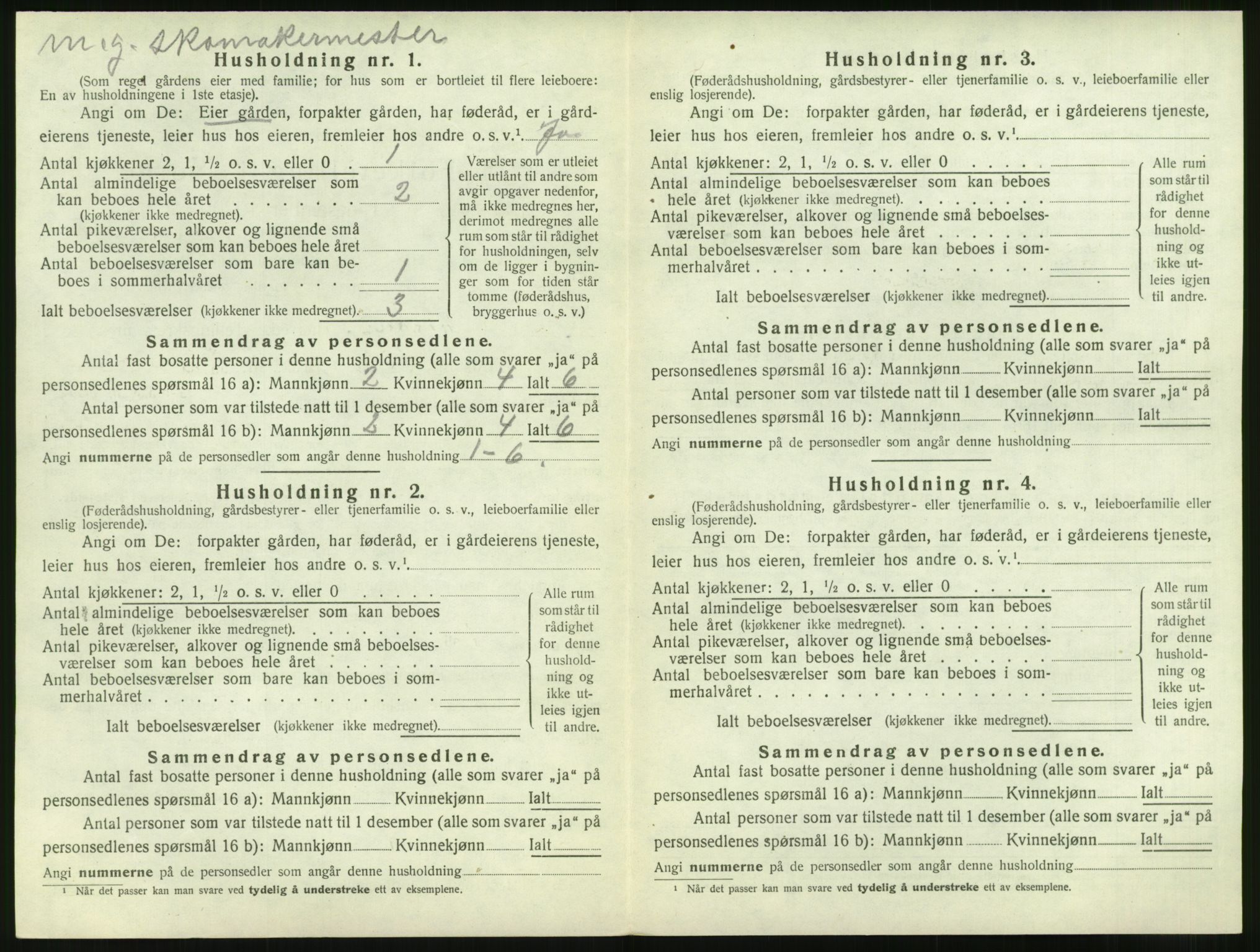 SAT, 1920 census for Vatne, 1920, p. 341