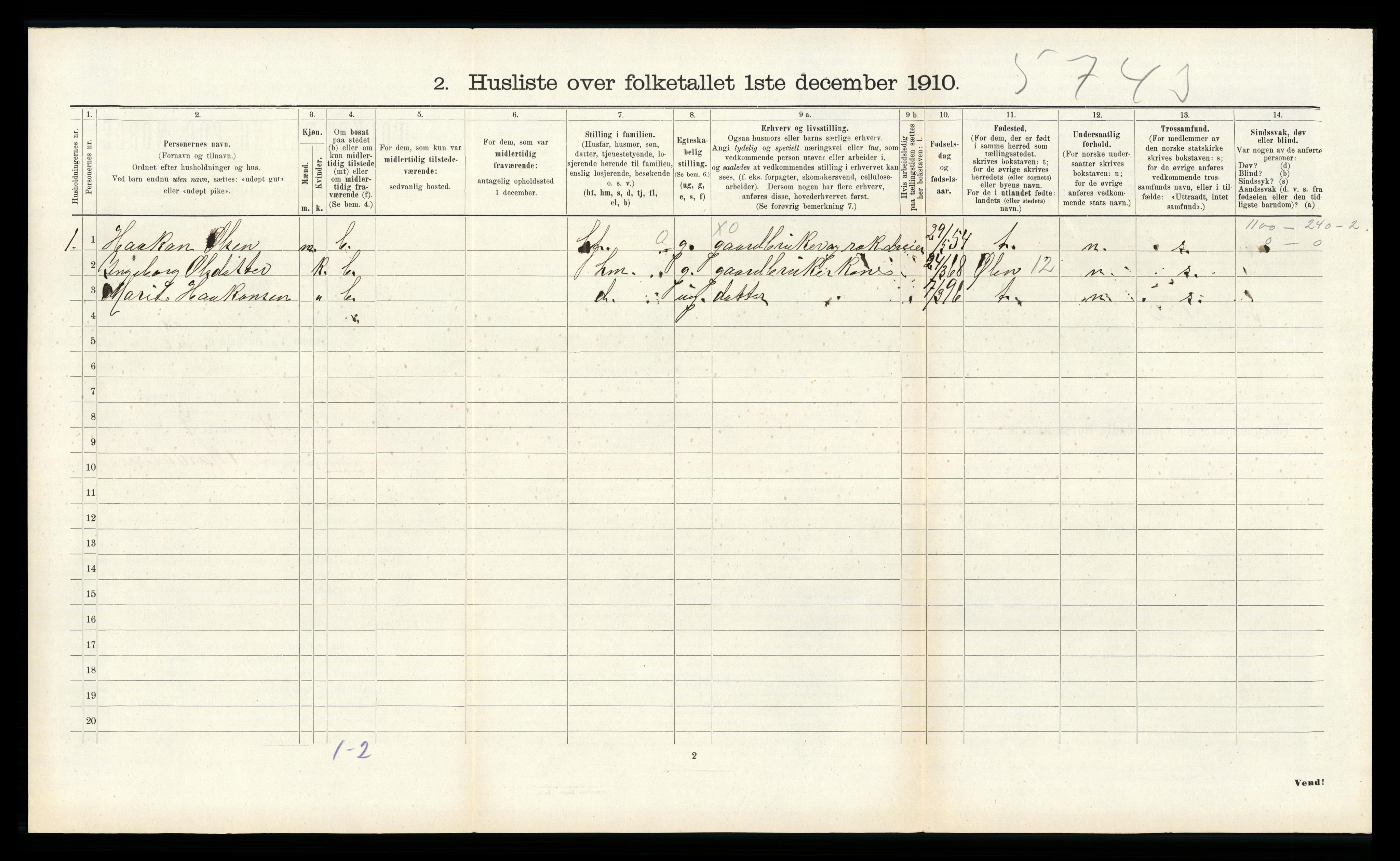 RA, 1910 census for Etne, 1910, p. 683