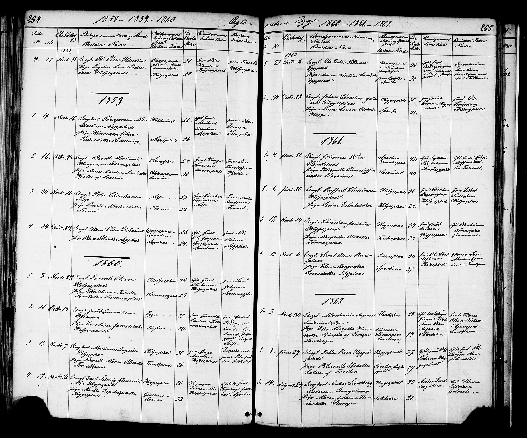 Ministerialprotokoller, klokkerbøker og fødselsregistre - Nord-Trøndelag, AV/SAT-A-1458/739/L0367: Parish register (official) no. 739A01 /3, 1838-1868, p. 254-255