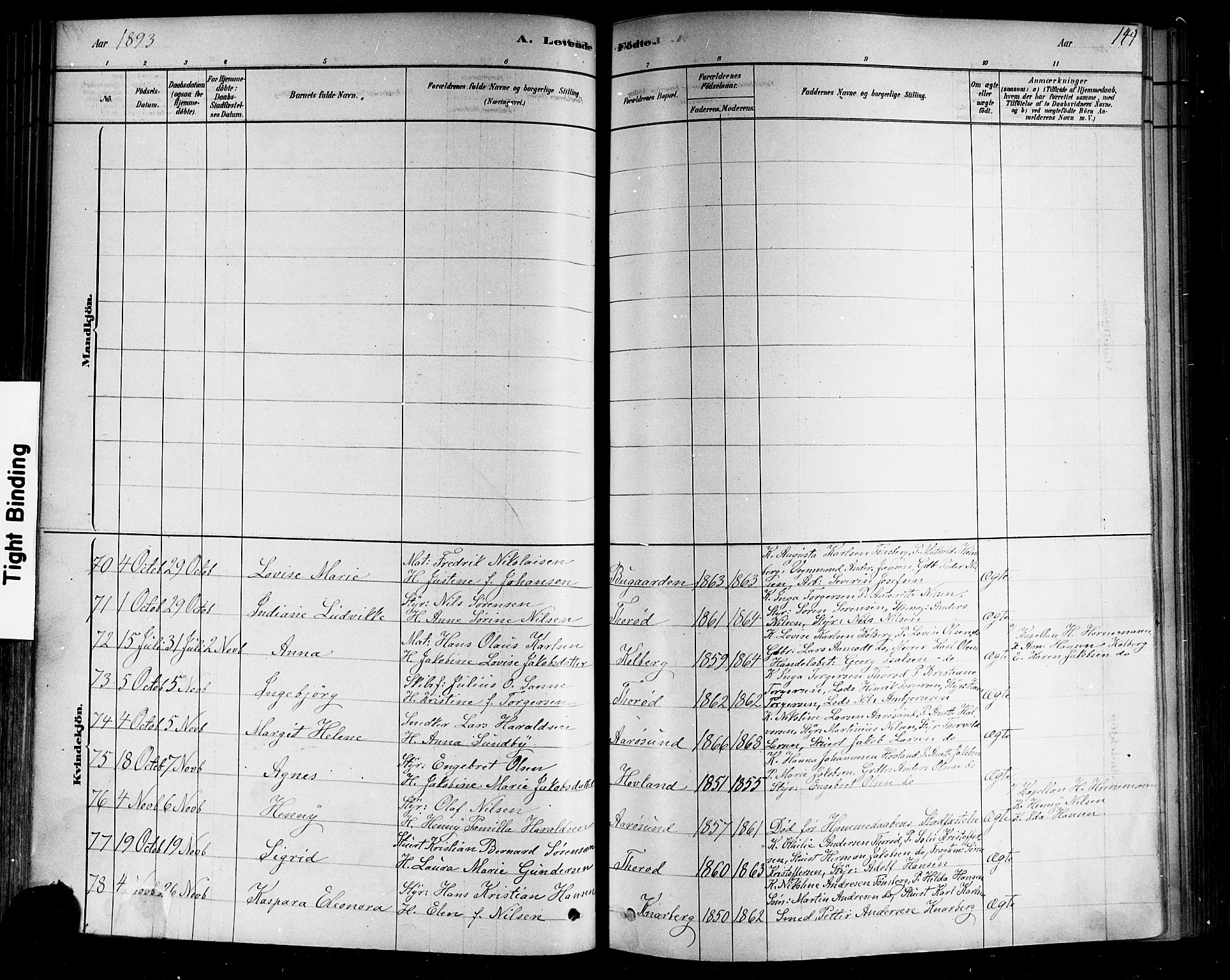 Nøtterøy kirkebøker, SAKO/A-354/F/Fa/L0008: Parish register (official) no. I 8, 1878-1893, p. 149