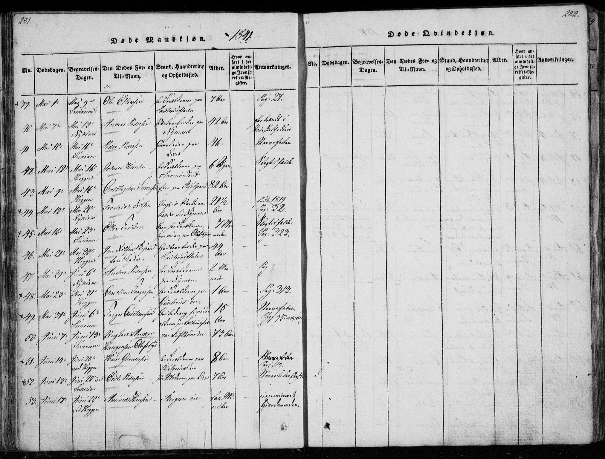 Modum kirkebøker, AV/SAKO-A-234/G/Ga/L0003: Parish register (copy) no. I 3, 1832-1842, p. 281-282