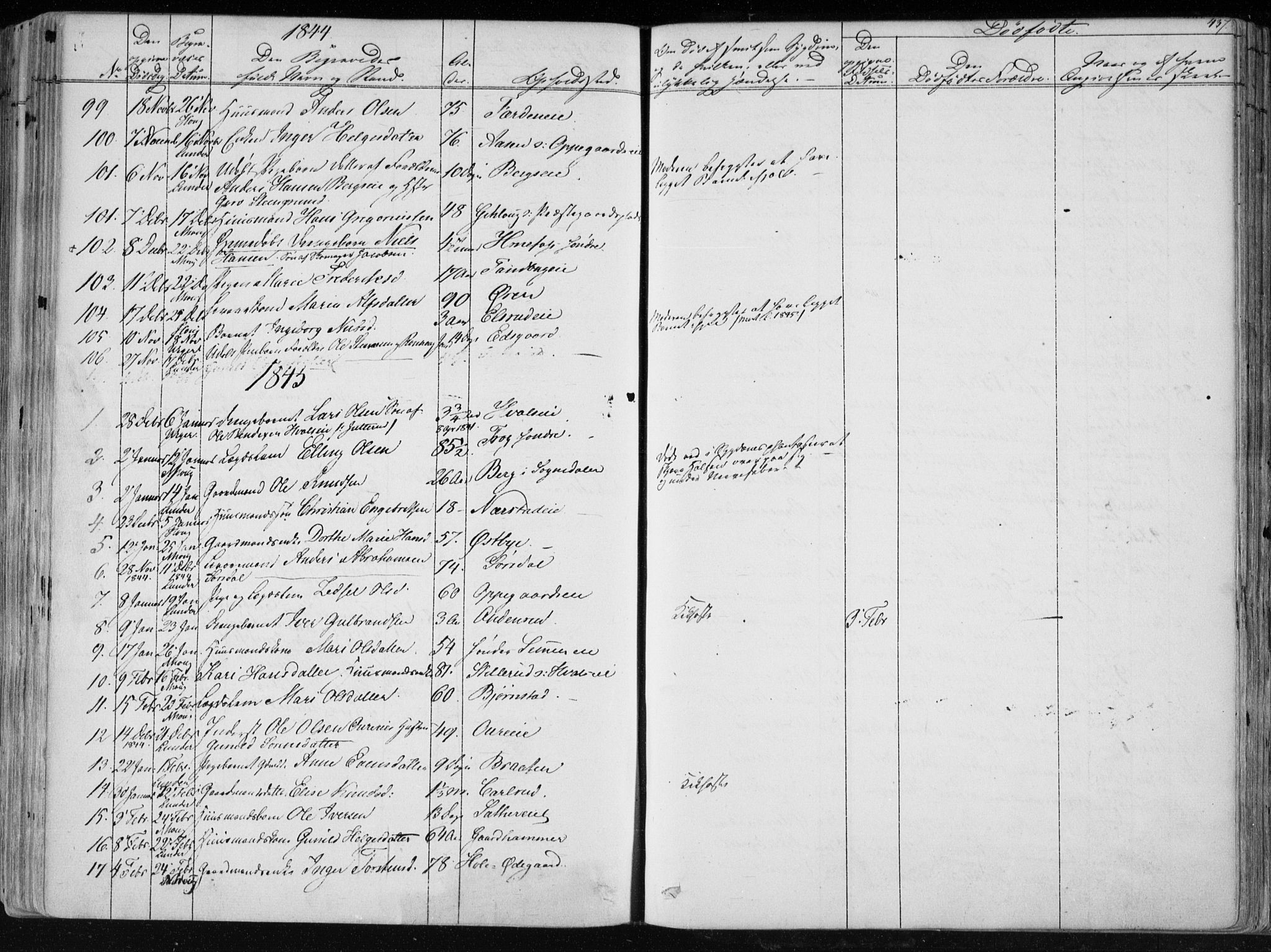Norderhov kirkebøker, SAKO/A-237/F/Fa/L0010: Parish register (official) no. 10, 1837-1847, p. 437