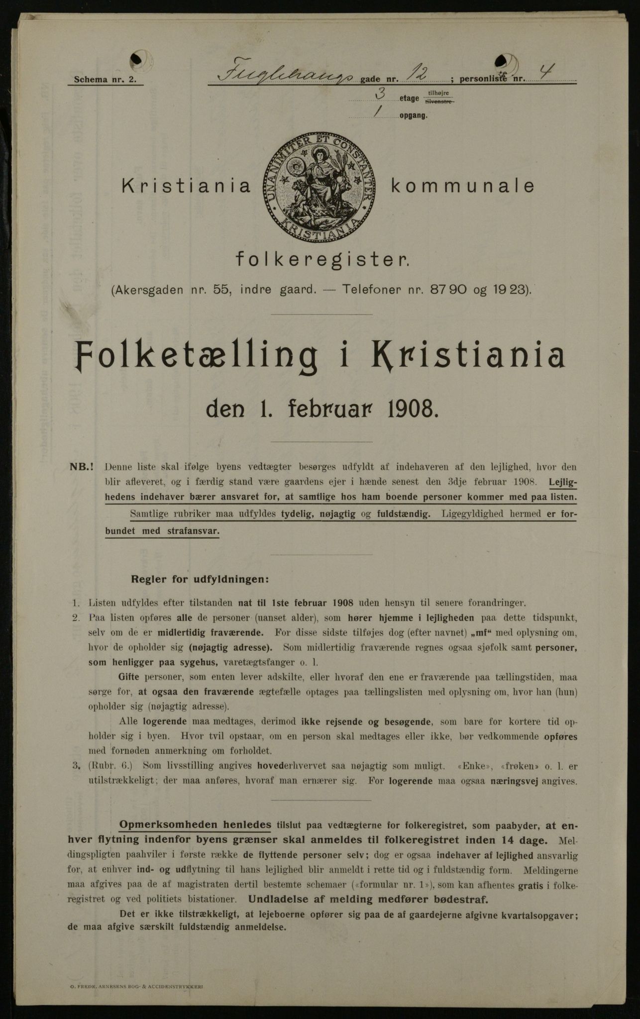 OBA, Municipal Census 1908 for Kristiania, 1908, p. 25636