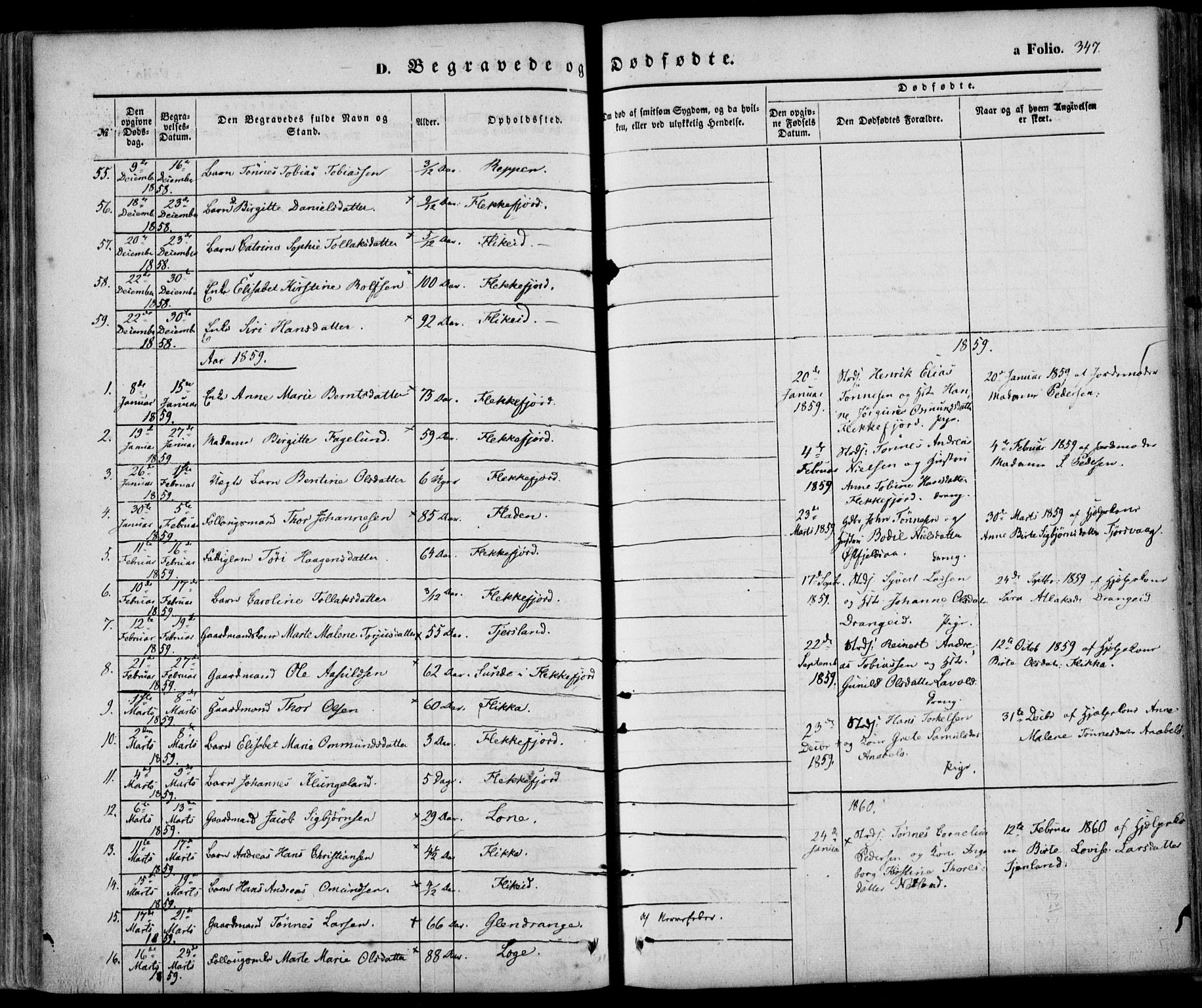 Flekkefjord sokneprestkontor, SAK/1111-0012/F/Fa/Fac/L0005: Parish register (official) no. A 5, 1849-1875, p. 347
