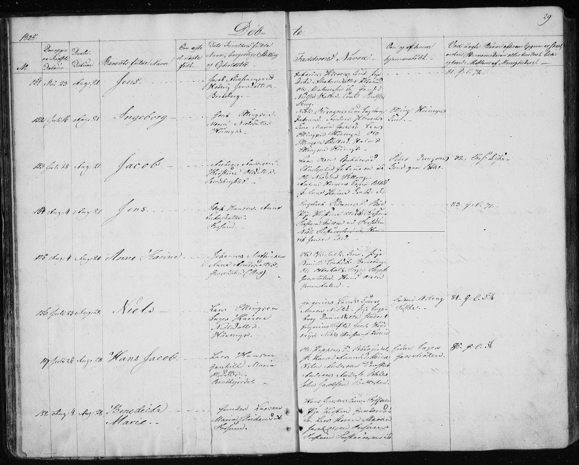 Gjerpen kirkebøker, AV/SAKO-A-265/F/Fa/L0005: Parish register (official) no. I 5, 1823-1829, p. 29