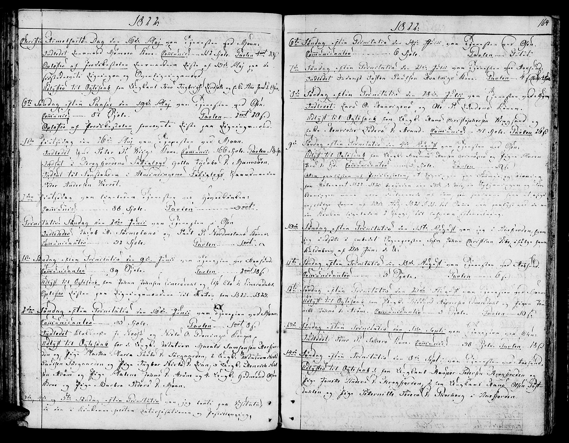 Ministerialprotokoller, klokkerbøker og fødselsregistre - Sør-Trøndelag, SAT/A-1456/657/L0701: Parish register (official) no. 657A02, 1802-1831, p. 164