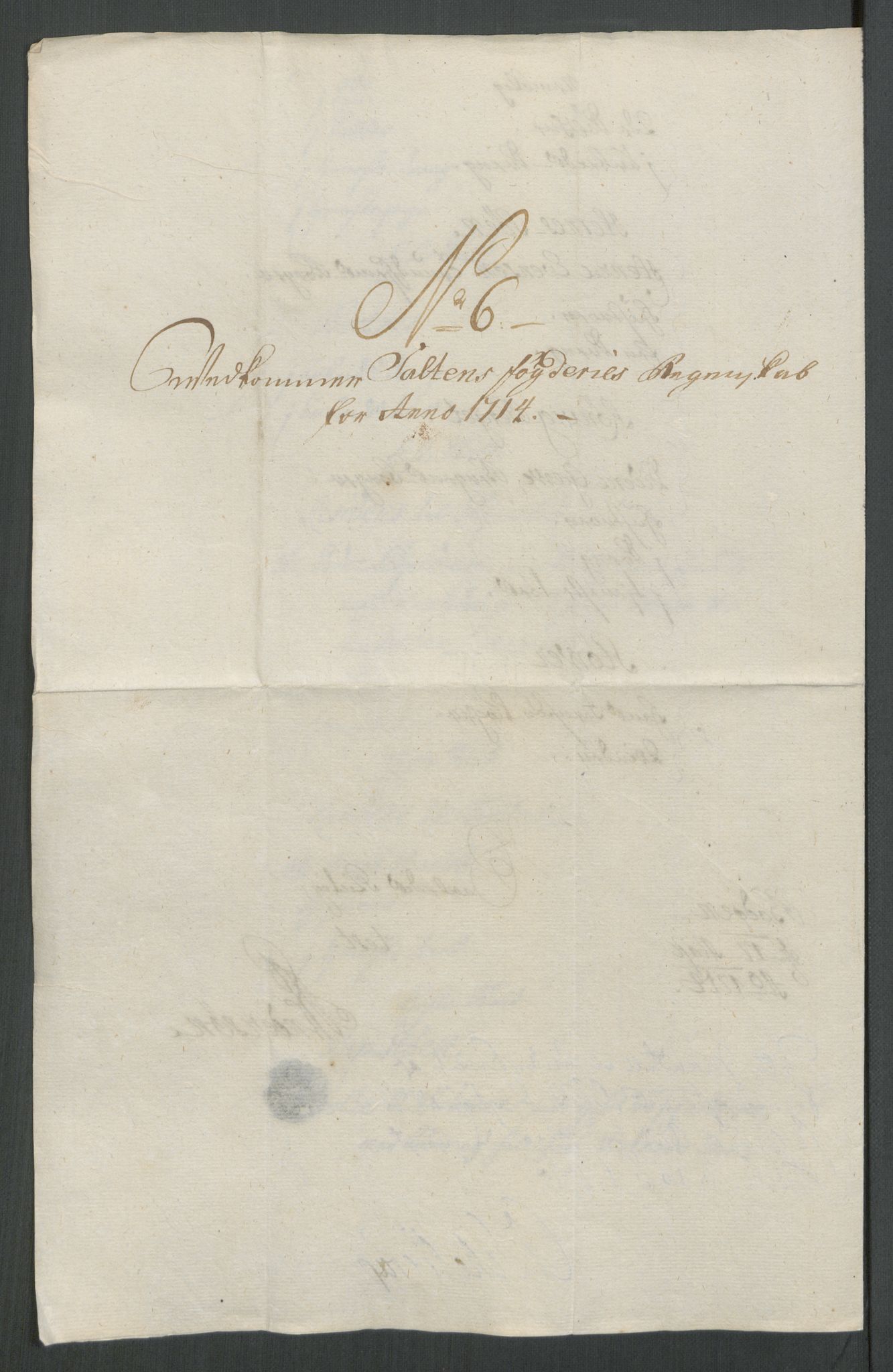 Rentekammeret inntil 1814, Reviderte regnskaper, Fogderegnskap, AV/RA-EA-4092/R66/L4584: Fogderegnskap Salten, 1714, p. 95