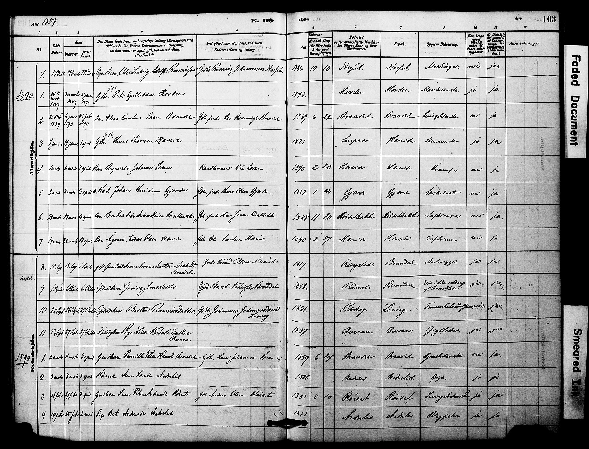 Ministerialprotokoller, klokkerbøker og fødselsregistre - Møre og Romsdal, SAT/A-1454/510/L0122: Parish register (official) no. 510A02, 1878-1897, p. 163