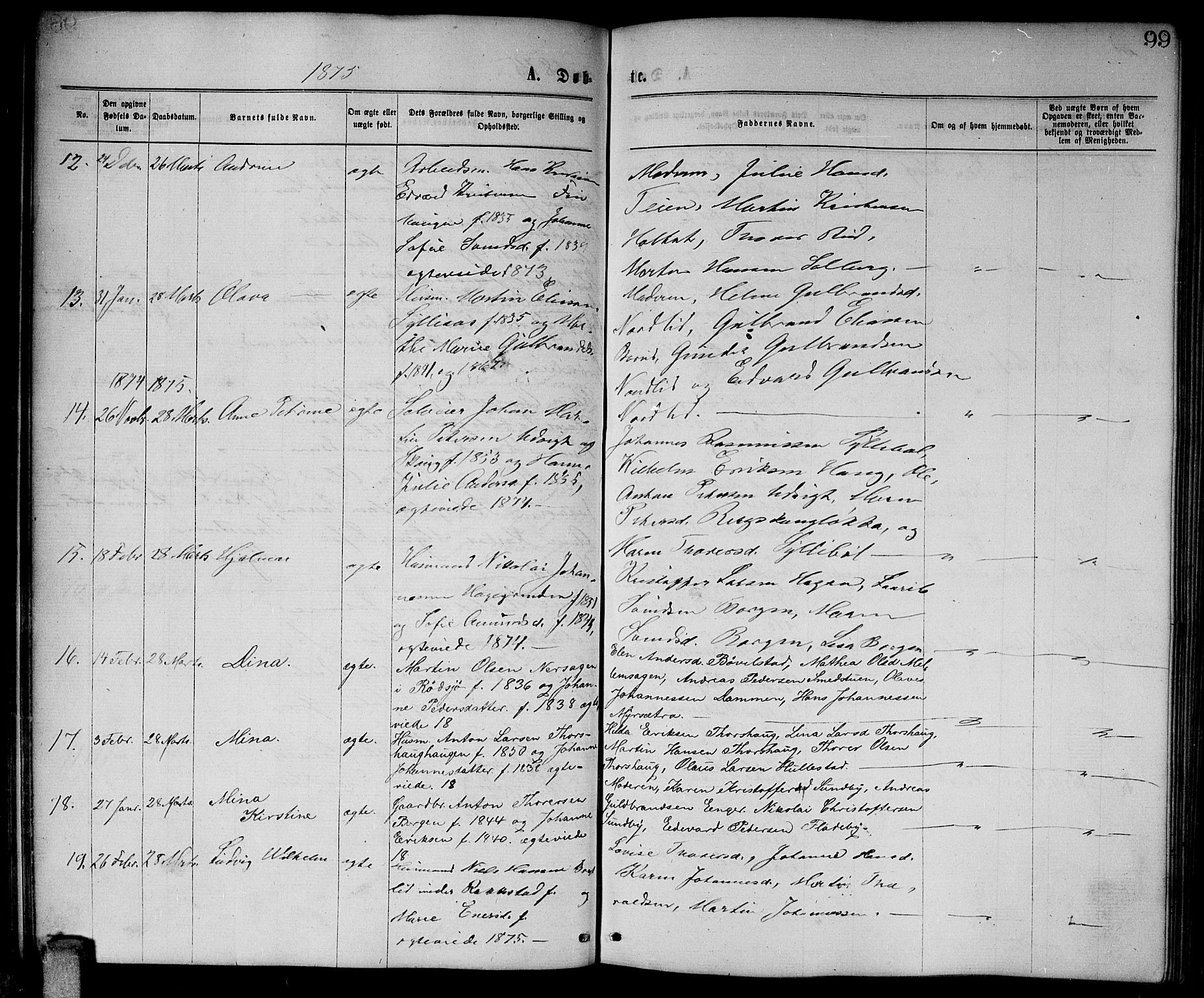 Enebakk prestekontor Kirkebøker, SAO/A-10171c/G/Ga/L0005: Parish register (copy) no. I 5, 1867-1888, p. 99