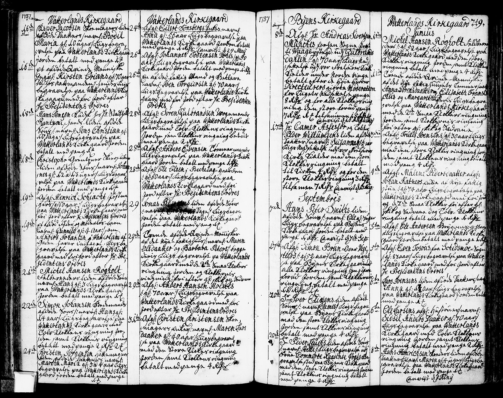Oslo domkirke Kirkebøker, SAO/A-10752/F/Fa/L0003: Parish register (official) no. 3, 1731-1743, p. 249