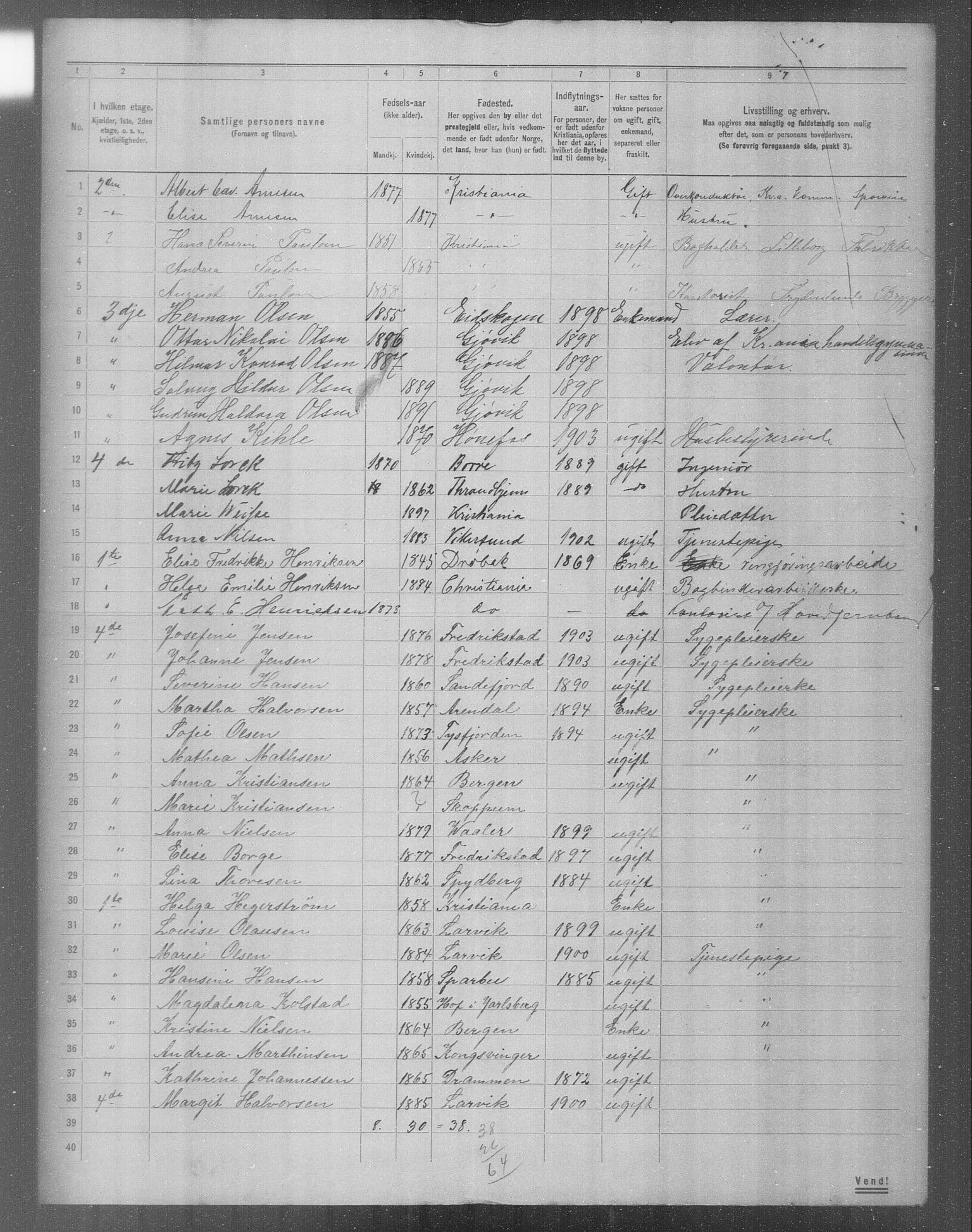 OBA, Municipal Census 1904 for Kristiania, 1904, p. 7556