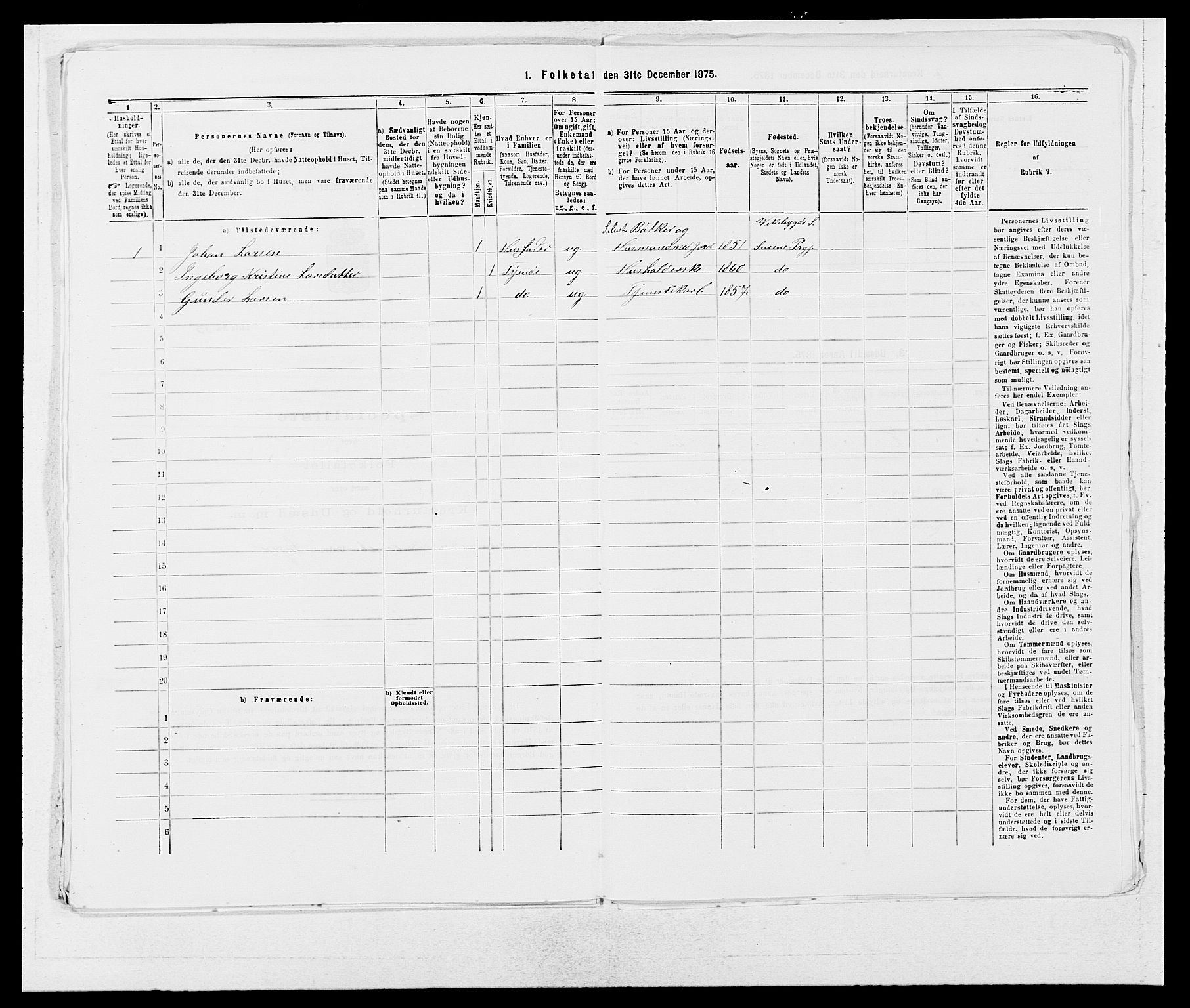 SAB, 1875 census for 1216P Sveio, 1875, p. 119