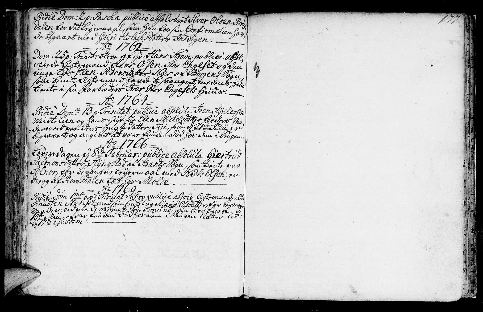 Ministerialprotokoller, klokkerbøker og fødselsregistre - Møre og Romsdal, SAT/A-1454/524/L0349: Parish register (official) no. 524A01, 1698-1779, p. 177