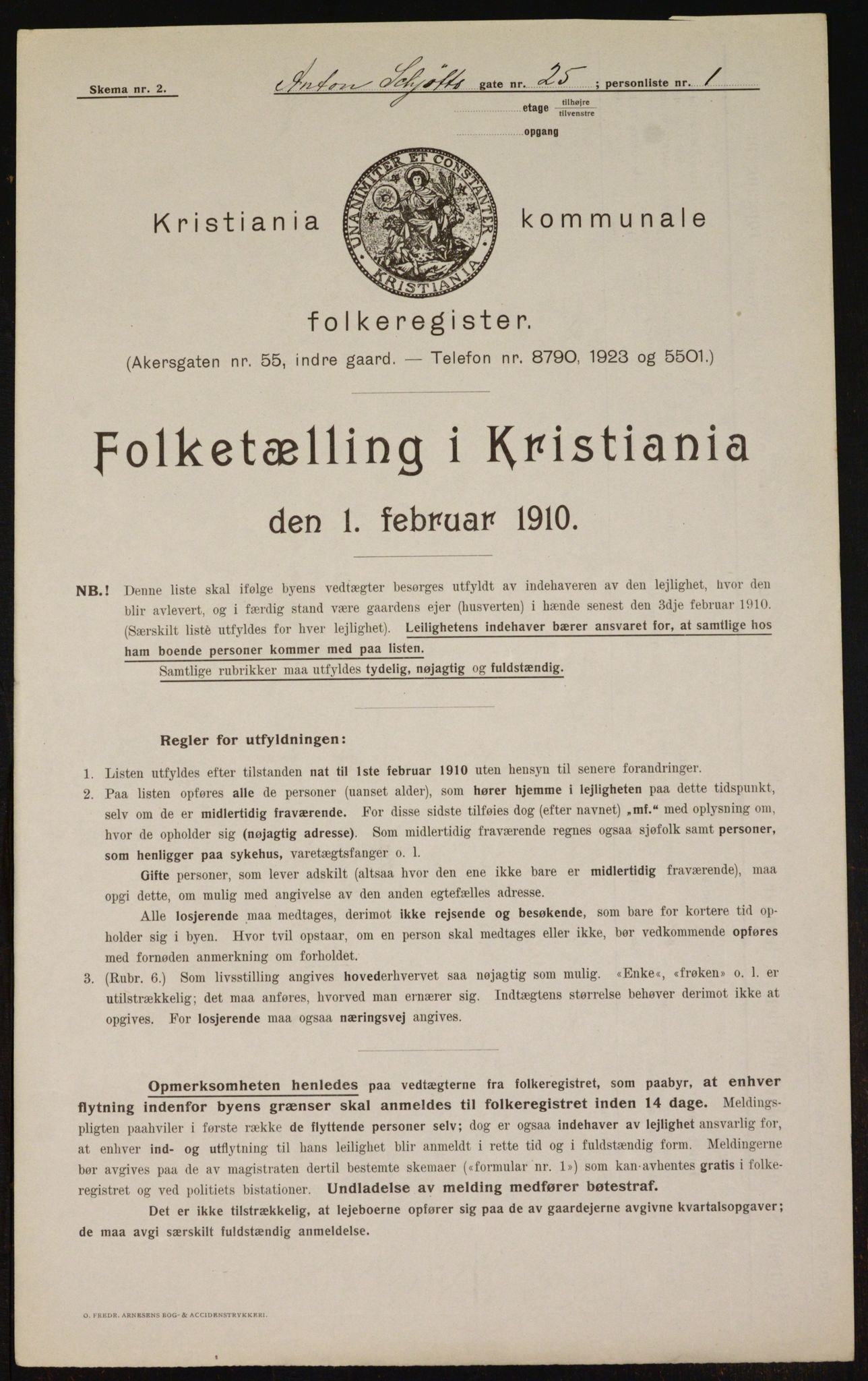 OBA, Municipal Census 1910 for Kristiania, 1910, p. 1245