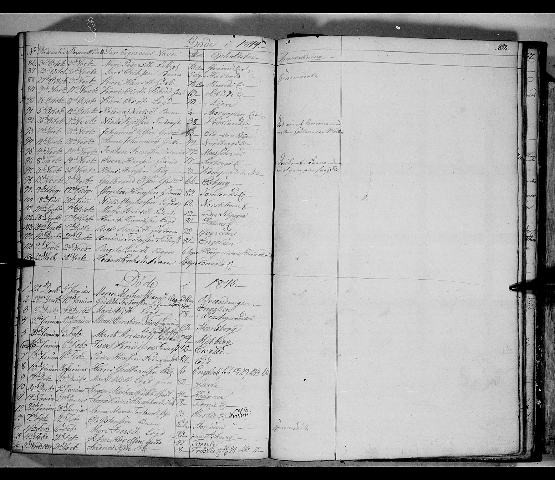 Land prestekontor, SAH/PREST-120/H/Ha/Hab/L0002: Parish register (copy) no. 2, 1833-1849, p. 252