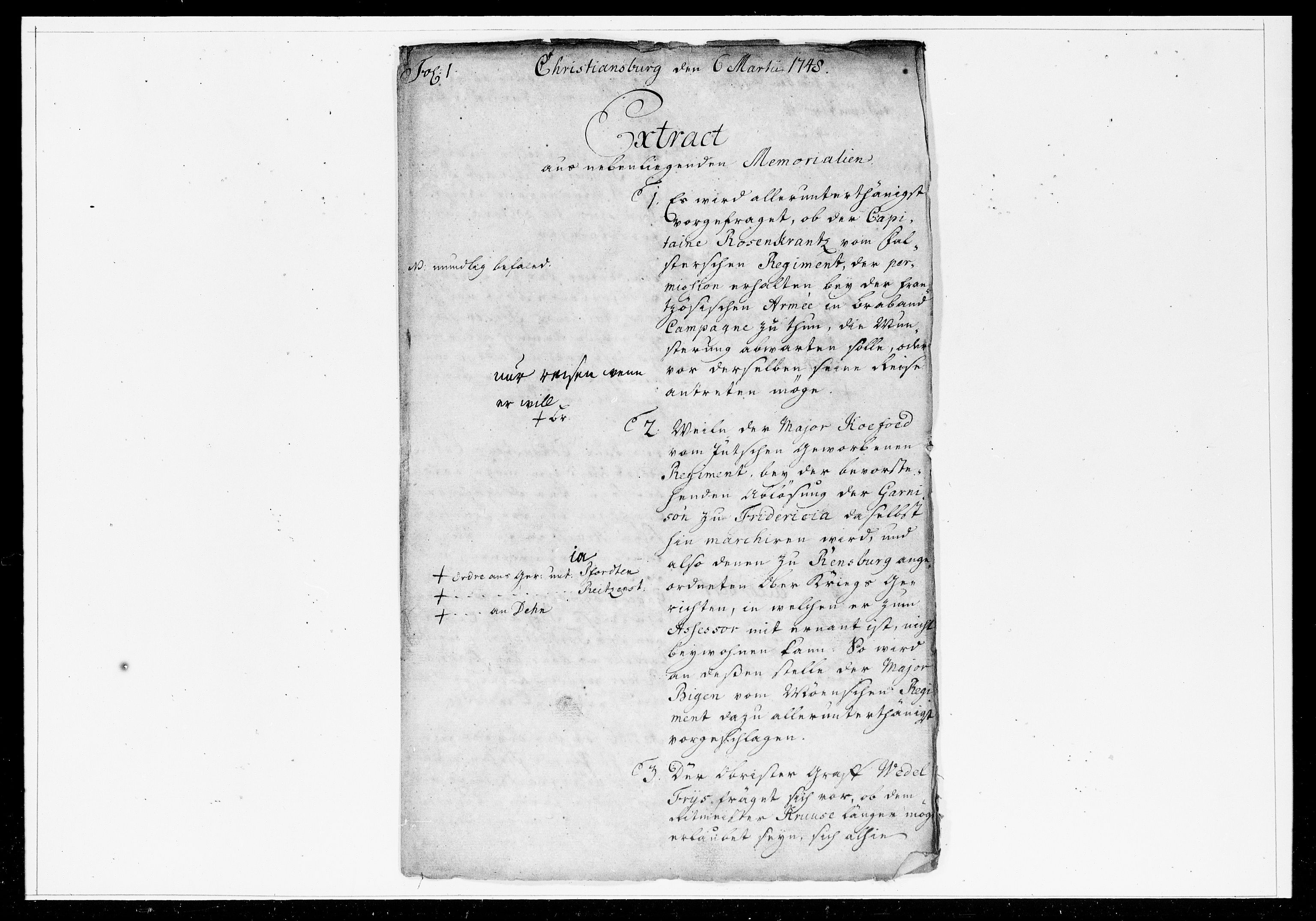 Krigskollegiet, Krigskancelliet, DRA/A-0006/-/1205-1210: Refererede sager, 1748, p. 52