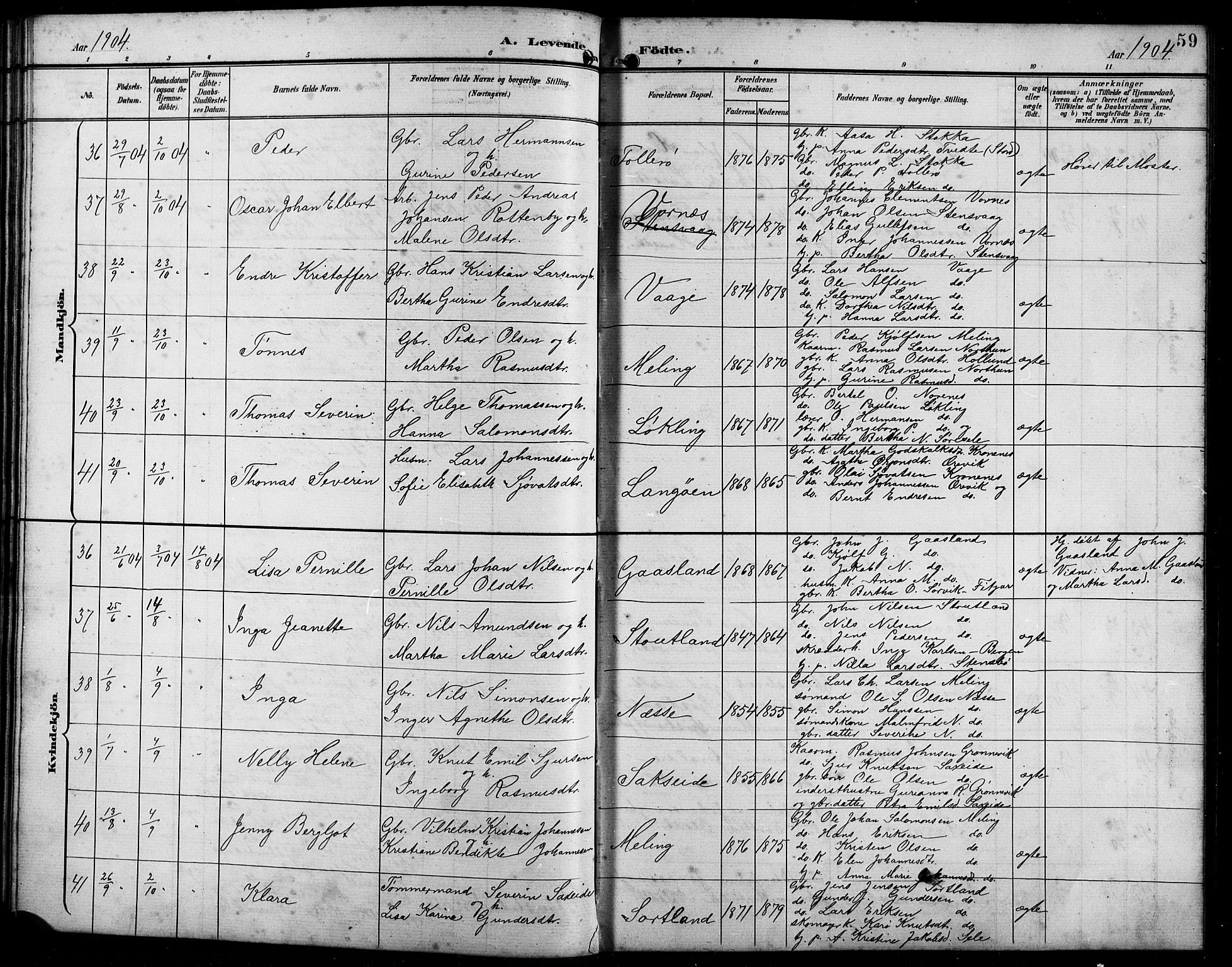 Finnås sokneprestembete, SAB/A-99925/H/Ha/Hab/Habb/L0004: Parish register (copy) no. B 4, 1897-1907, p. 59