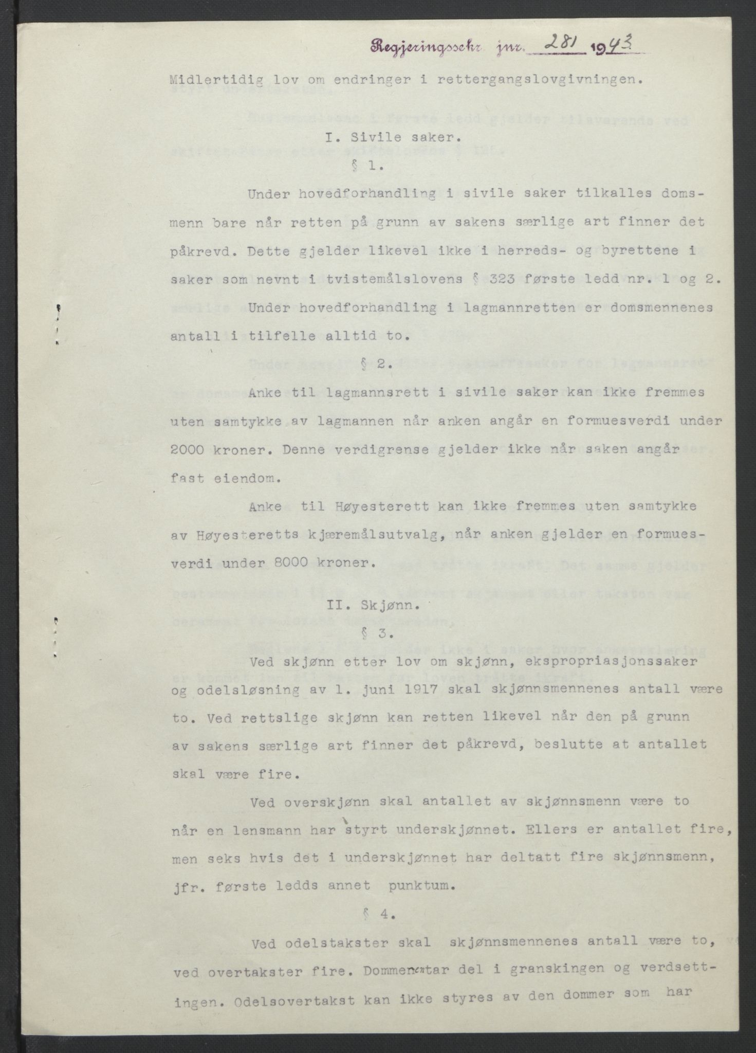 NS-administrasjonen 1940-1945 (Statsrådsekretariatet, de kommisariske statsråder mm), RA/S-4279/D/Db/L0099: Lover, 1943, p. 538
