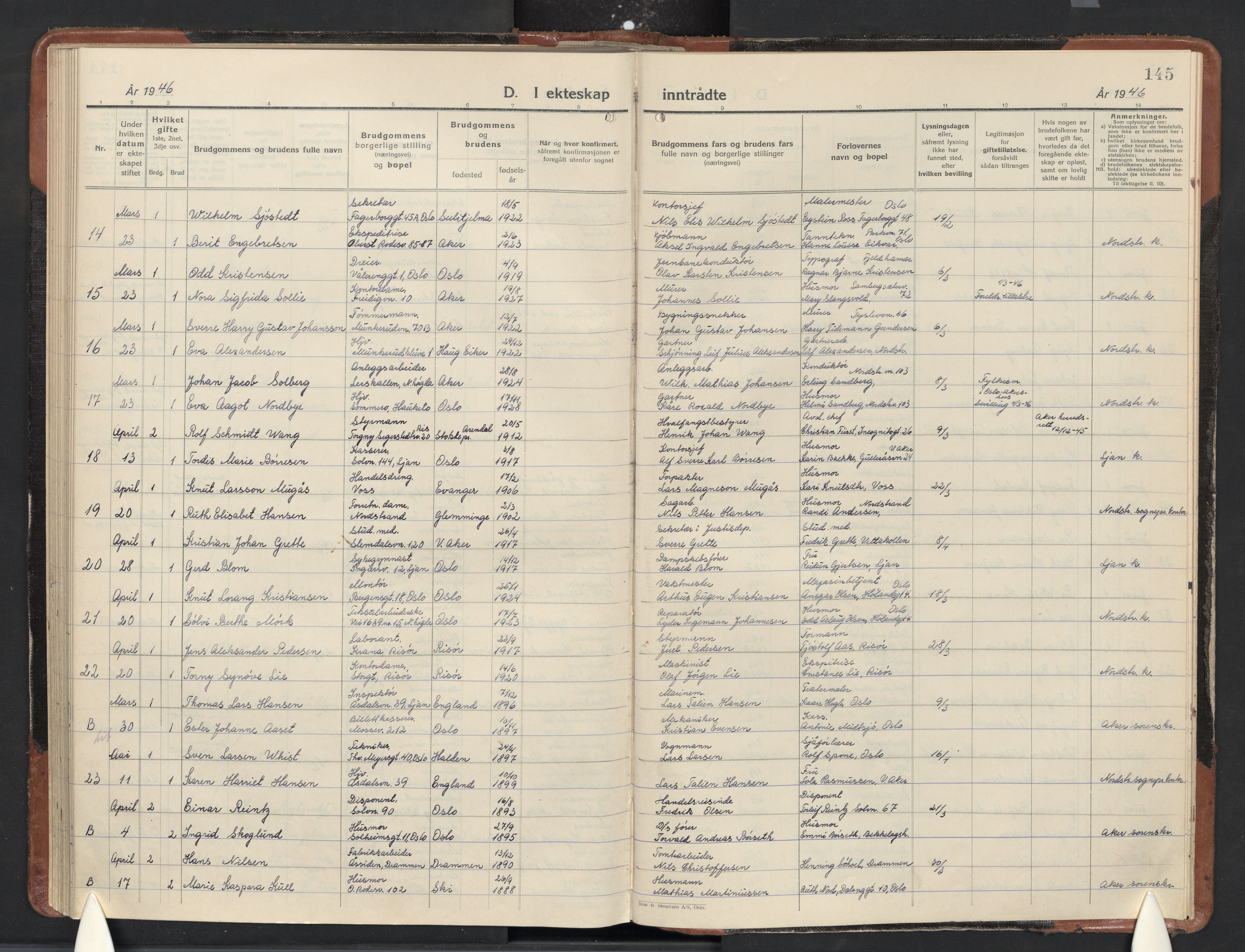 Nordstrand prestekontor Kirkebøker, AV/SAO-A-10362a/F/Fa/L0007: Parish register (official) no. 7, 1930-1947, p. 145