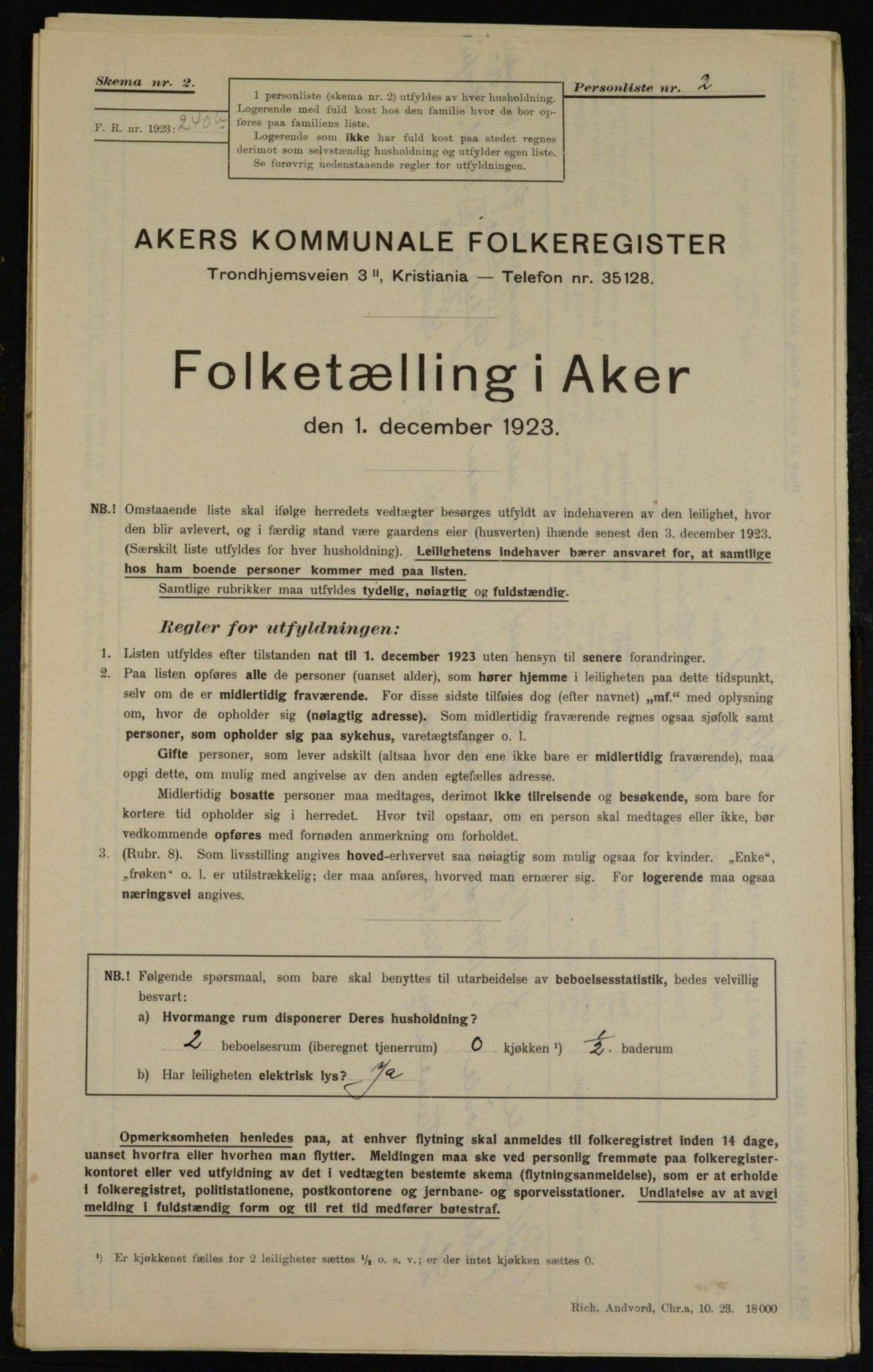 , Municipal Census 1923 for Aker, 1923, p. 38078