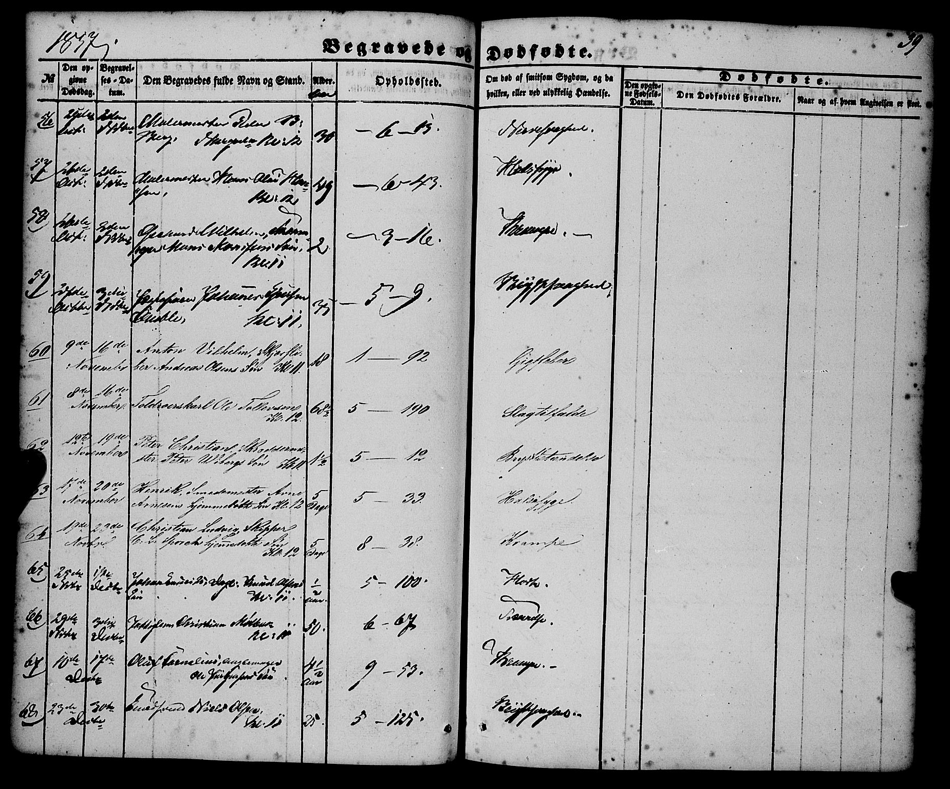 Nykirken Sokneprestembete, AV/SAB-A-77101/H/Haa/L0042: Parish register (official) no. E 2, 1850-1868, p. 39