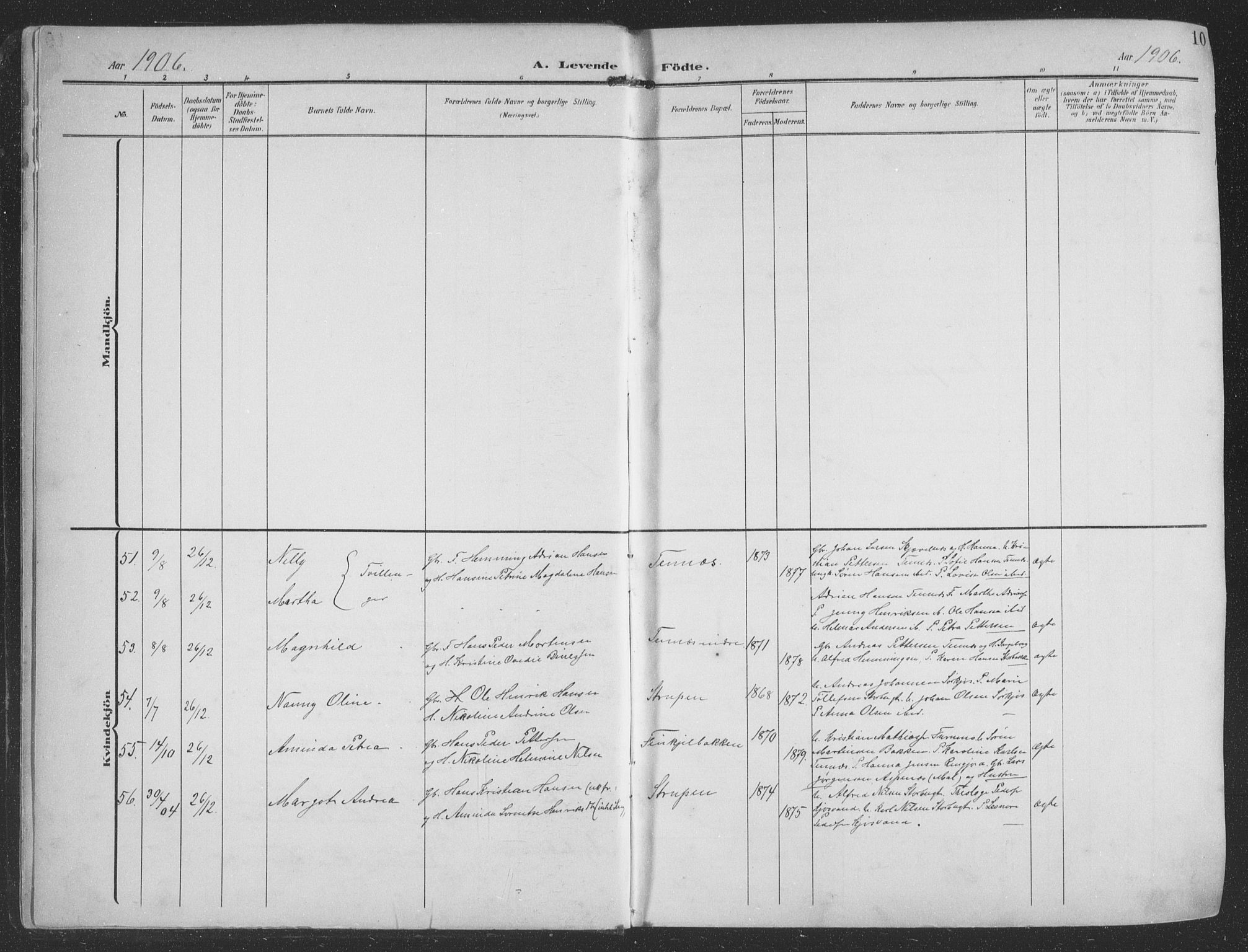 Balsfjord sokneprestembete, SATØ/S-1303/G/Ga/L0009klokker: Parish register (copy) no. 9, 1906-1920, p. 10