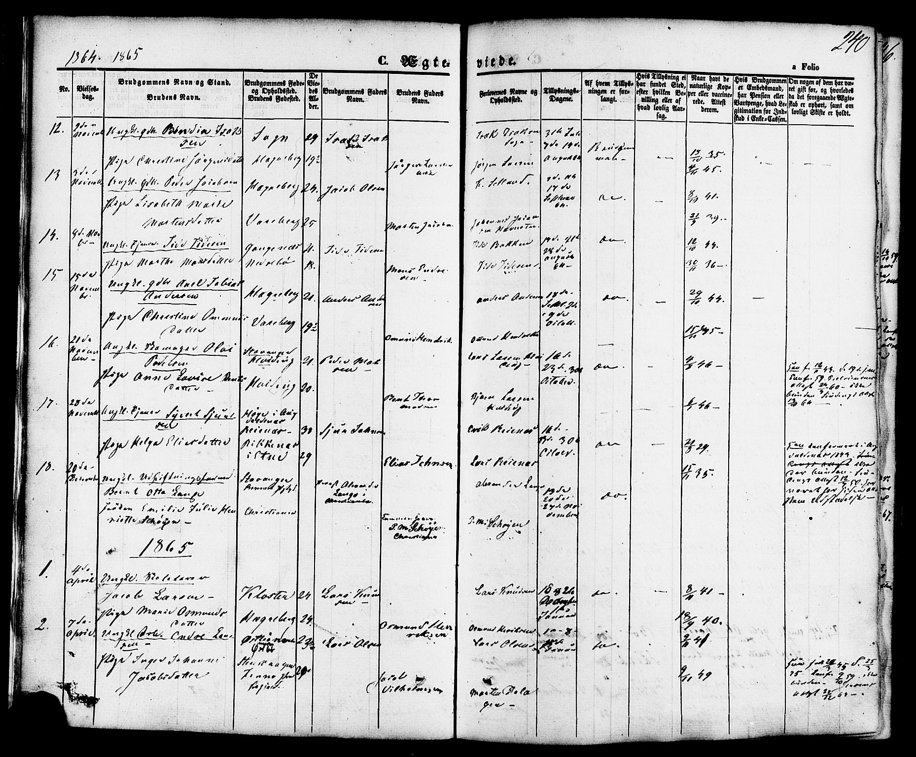Rennesøy sokneprestkontor, SAST/A -101827/H/Ha/Haa/L0006: Parish register (official) no. A 6, 1860-1878, p. 240