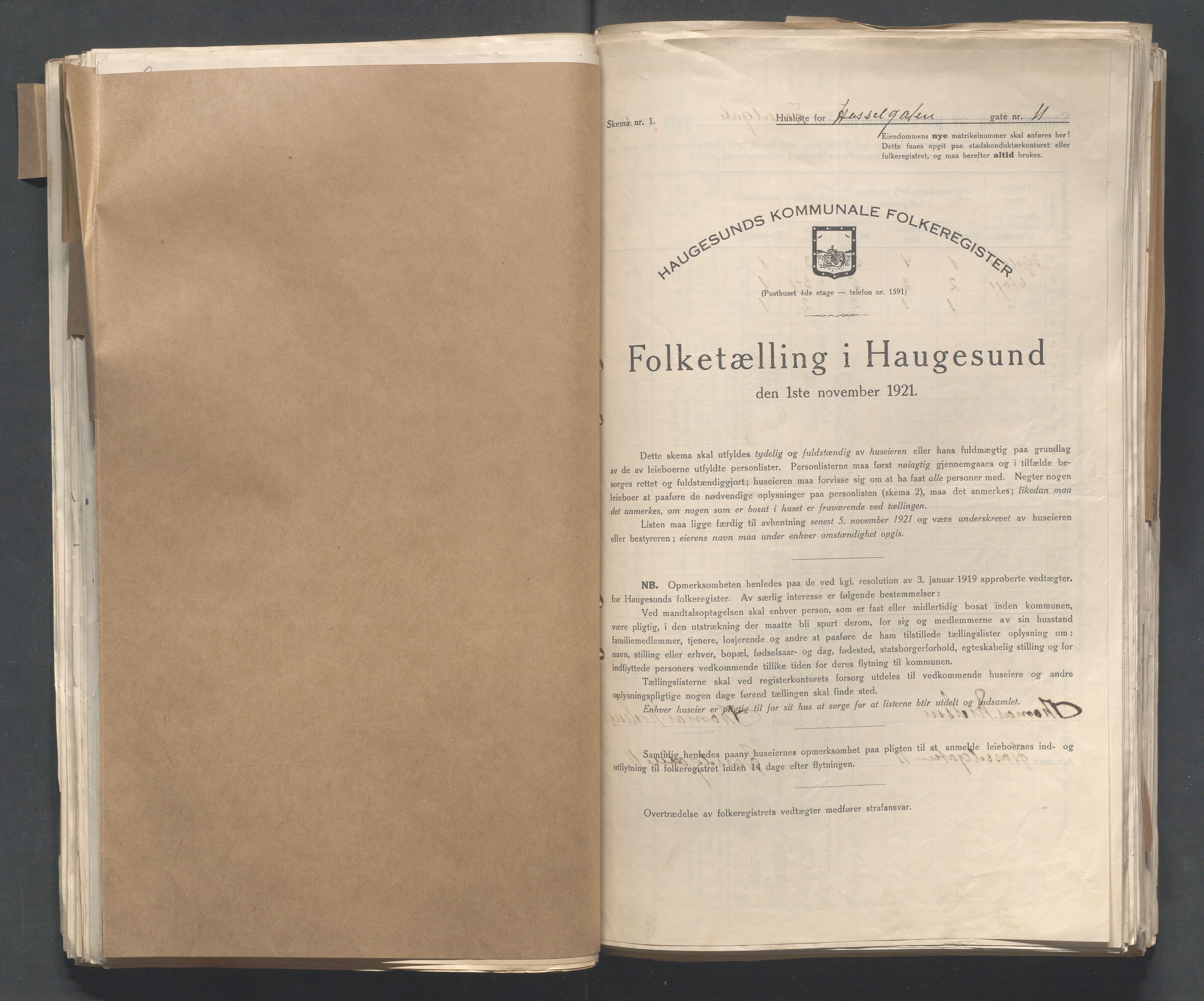 IKAR, Local census 1.11.1921 for Haugesund, 1921, p. 5995