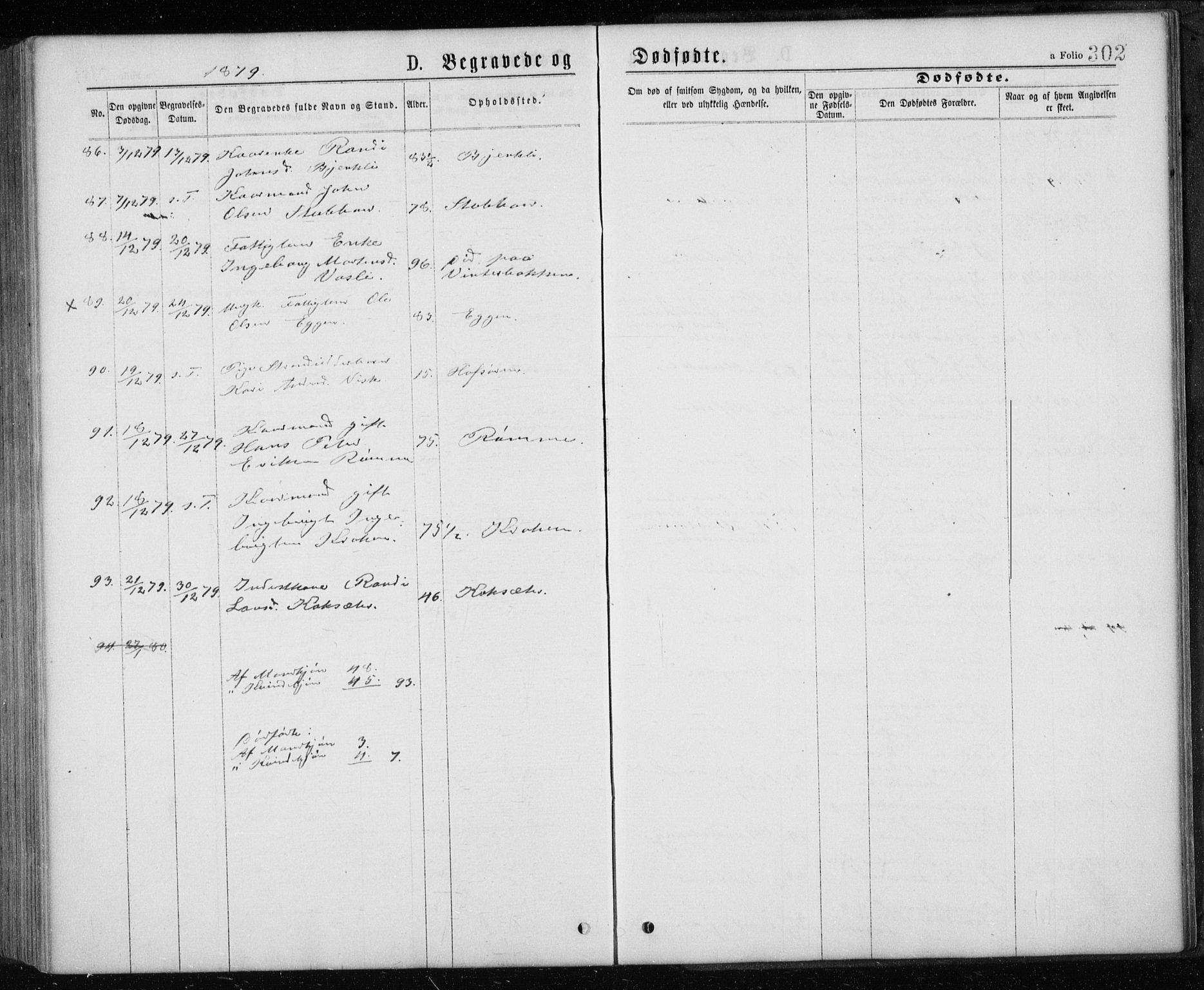 Ministerialprotokoller, klokkerbøker og fødselsregistre - Sør-Trøndelag, SAT/A-1456/668/L0817: Parish register (copy) no. 668C06, 1873-1884, p. 302