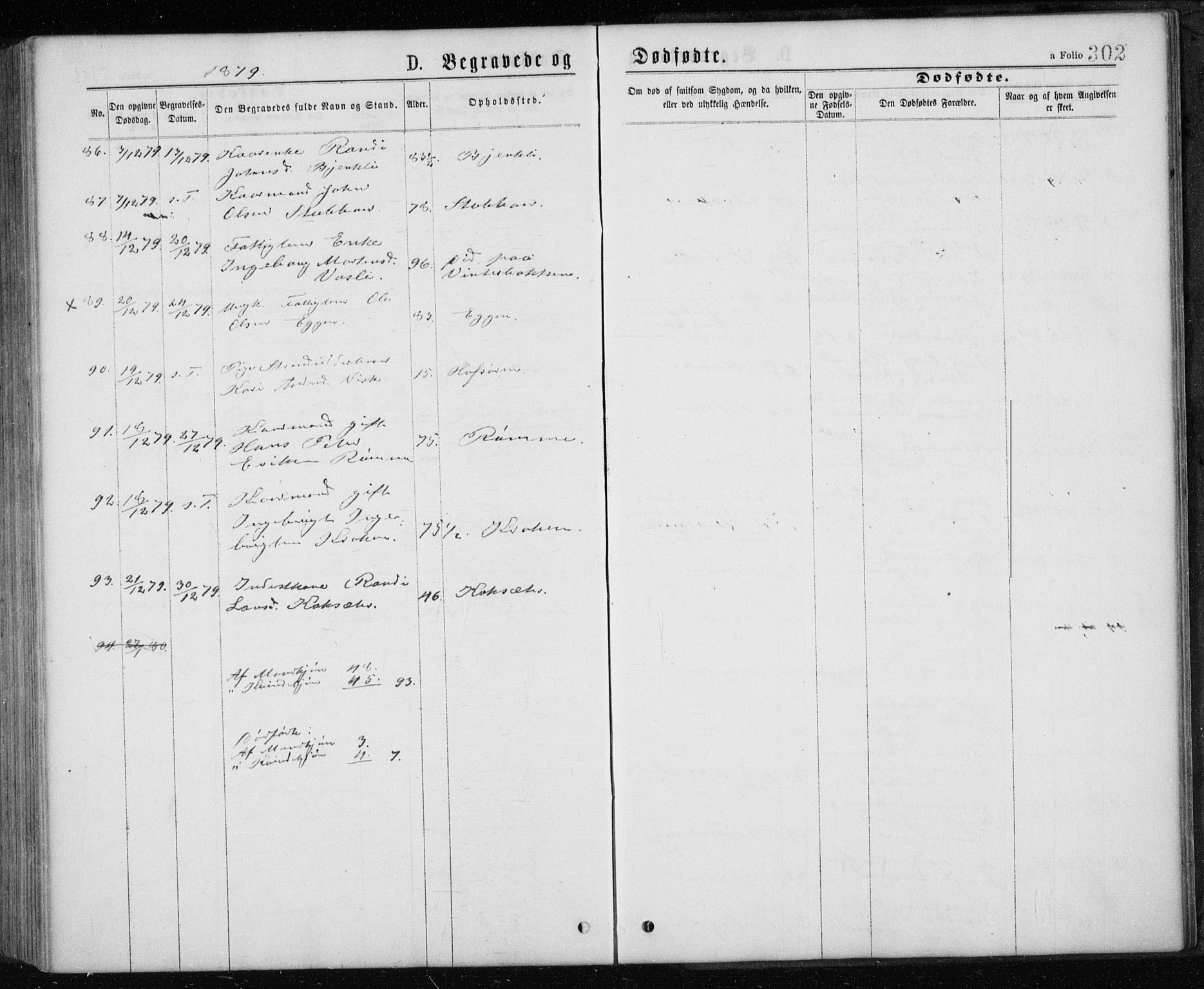 Ministerialprotokoller, klokkerbøker og fødselsregistre - Sør-Trøndelag, AV/SAT-A-1456/668/L0817: Parish register (copy) no. 668C06, 1873-1884, p. 302