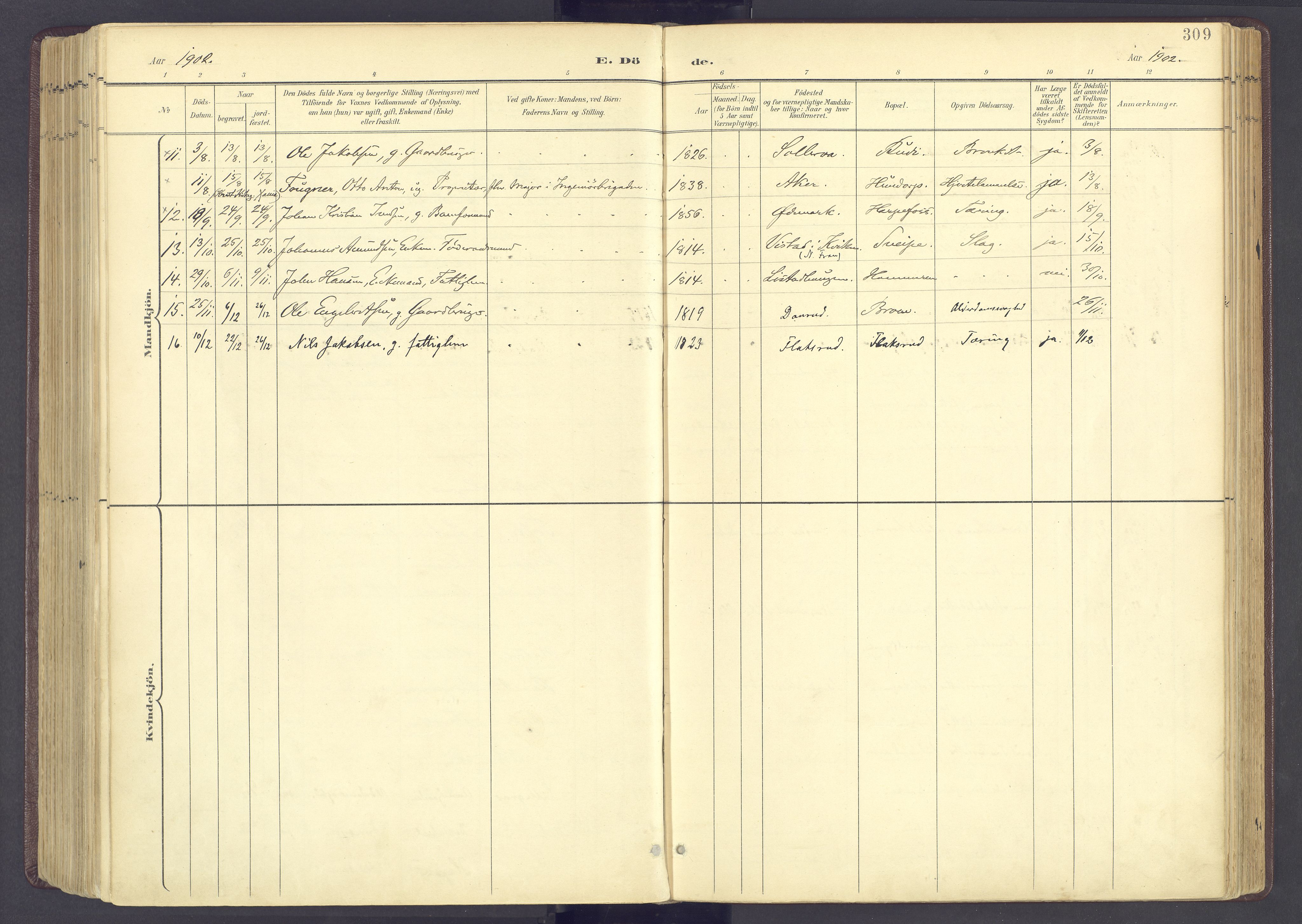 Sør-Fron prestekontor, AV/SAH-PREST-010/H/Ha/Haa/L0004: Parish register (official) no. 4, 1898-1919, p. 309