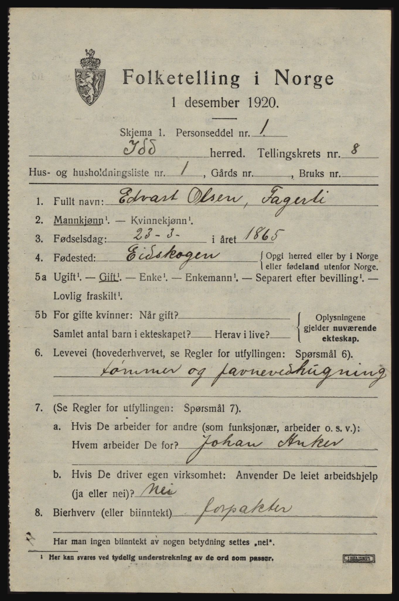 SAO, 1920 census for Idd, 1920, p. 9529