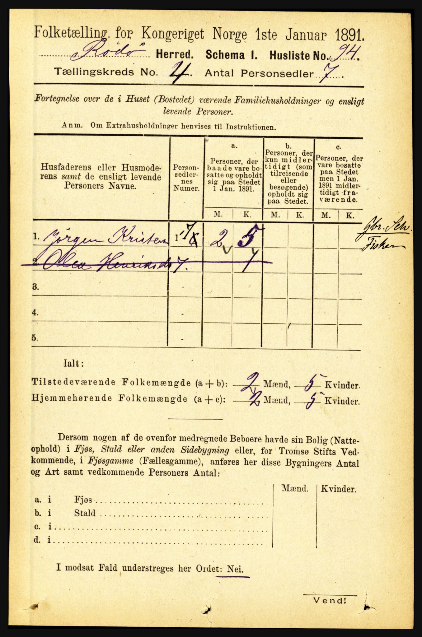 RA, 1891 census for 1836 Rødøy, 1891, p. 1579