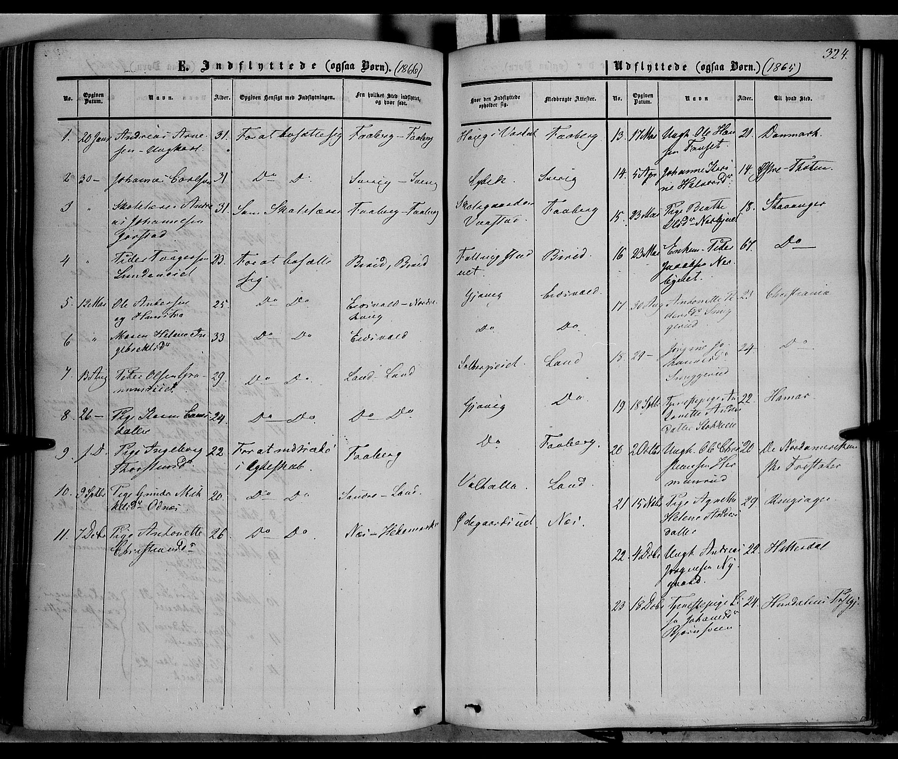 Vardal prestekontor, AV/SAH-PREST-100/H/Ha/Haa/L0006: Parish register (official) no. 6, 1854-1866, p. 324