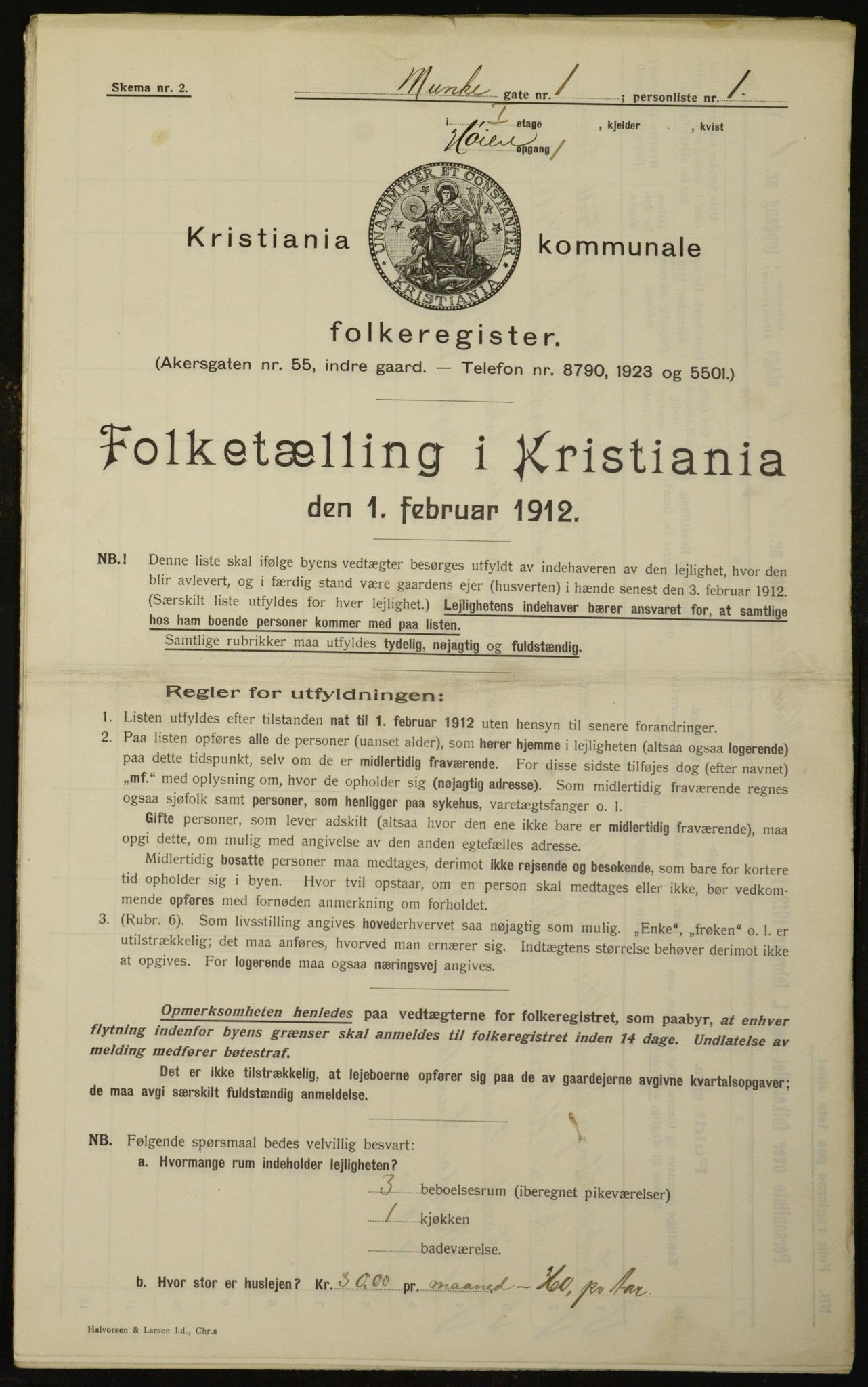 OBA, Municipal Census 1912 for Kristiania, 1912, p. 68454