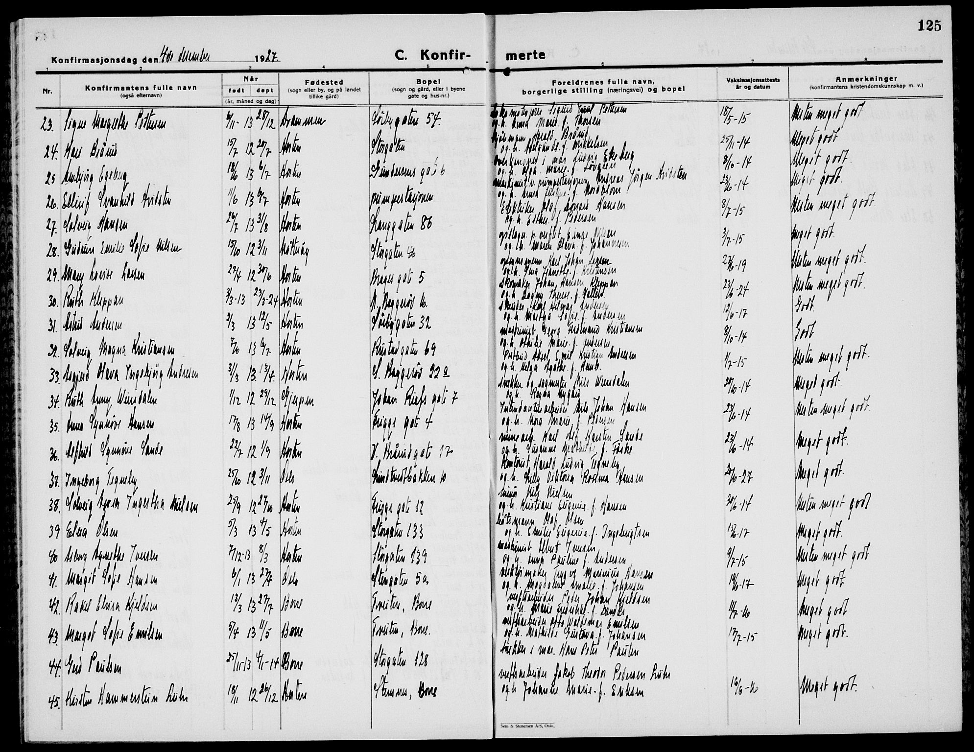 Horten kirkebøker, AV/SAKO-A-348/G/Ga/L0009: Parish register (copy) no. 9, 1926-1936, p. 125