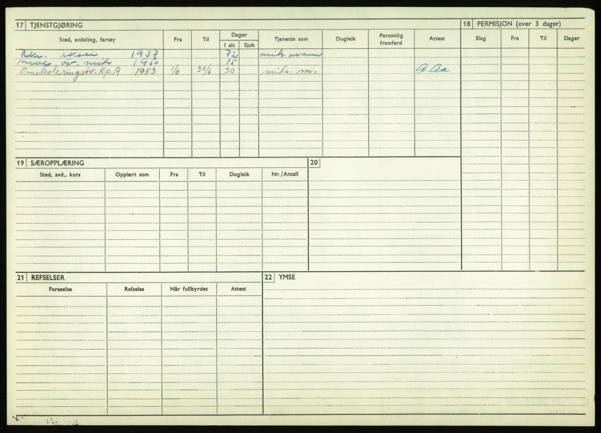 Forsvaret, Troms infanteriregiment nr. 16, AV/RA-RAFA-3146/P/Pa/L0021: Rulleblad for regimentets menige mannskaper, årsklasse 1937, 1937, p. 1160