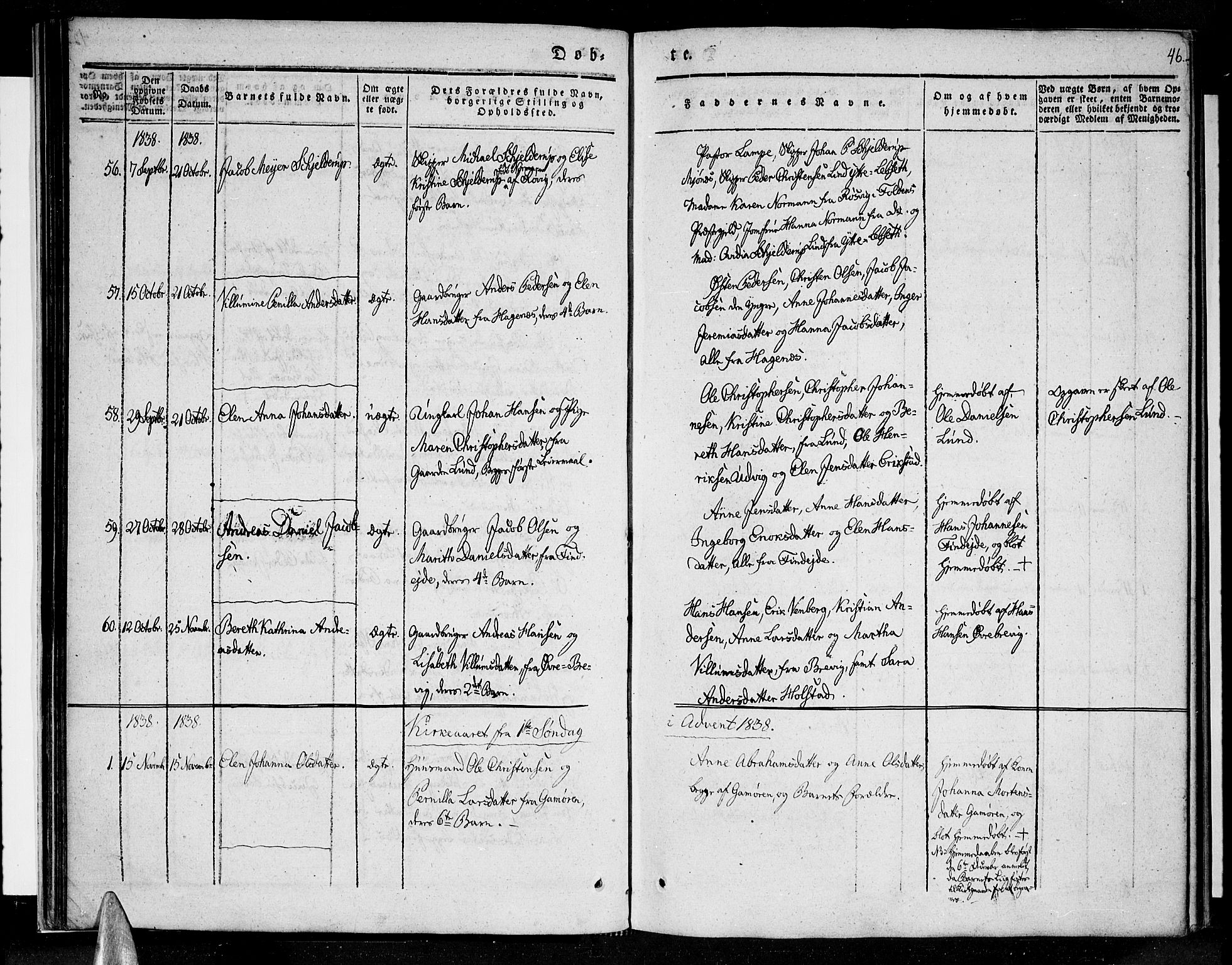 Ministerialprotokoller, klokkerbøker og fødselsregistre - Nordland, AV/SAT-A-1459/852/L0737: Parish register (official) no. 852A07, 1833-1849, p. 46