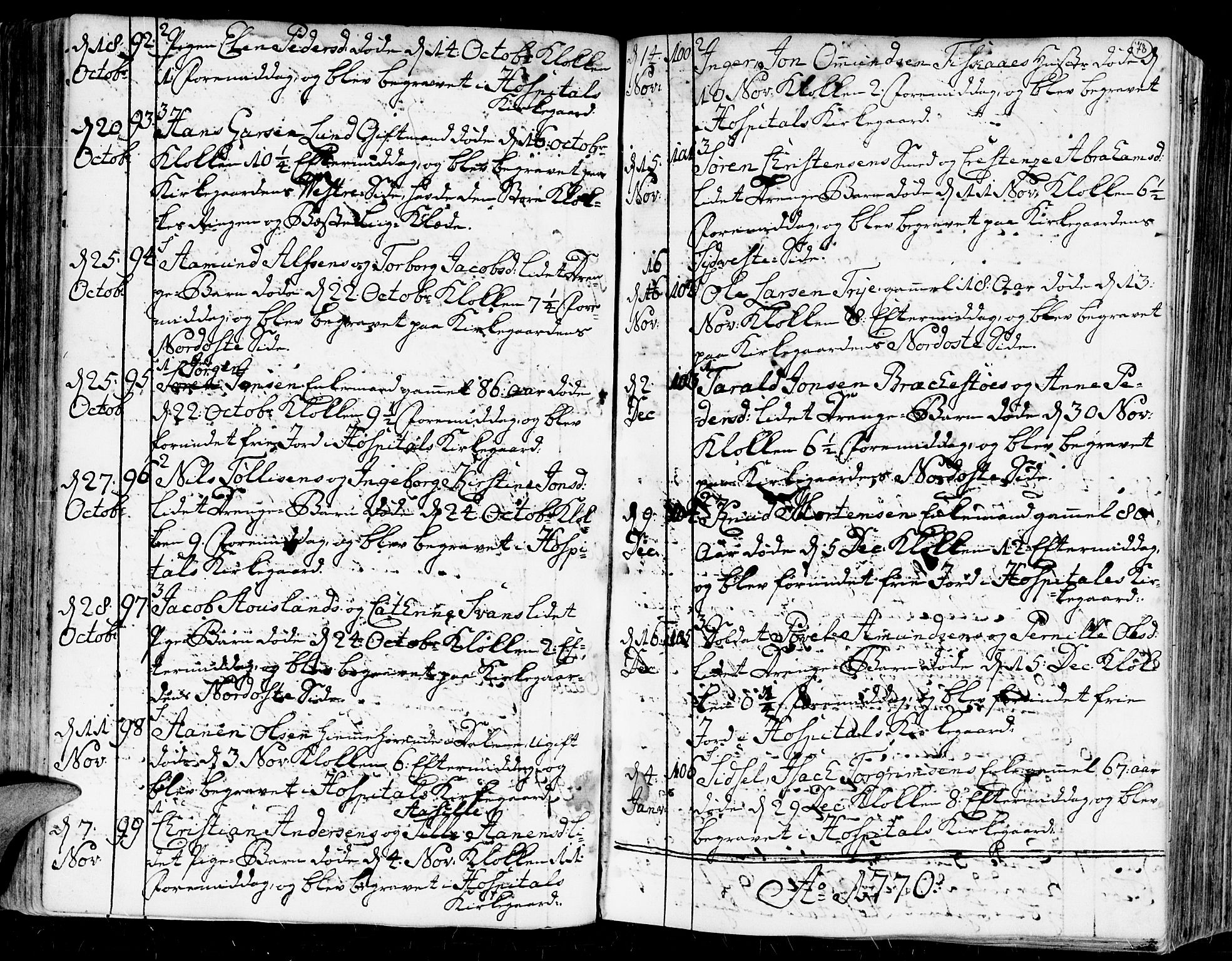Kristiansand domprosti, AV/SAK-1112-0006/F/Fa/L0004: Parish register (official) no. A 4, 1762-1794, p. 78