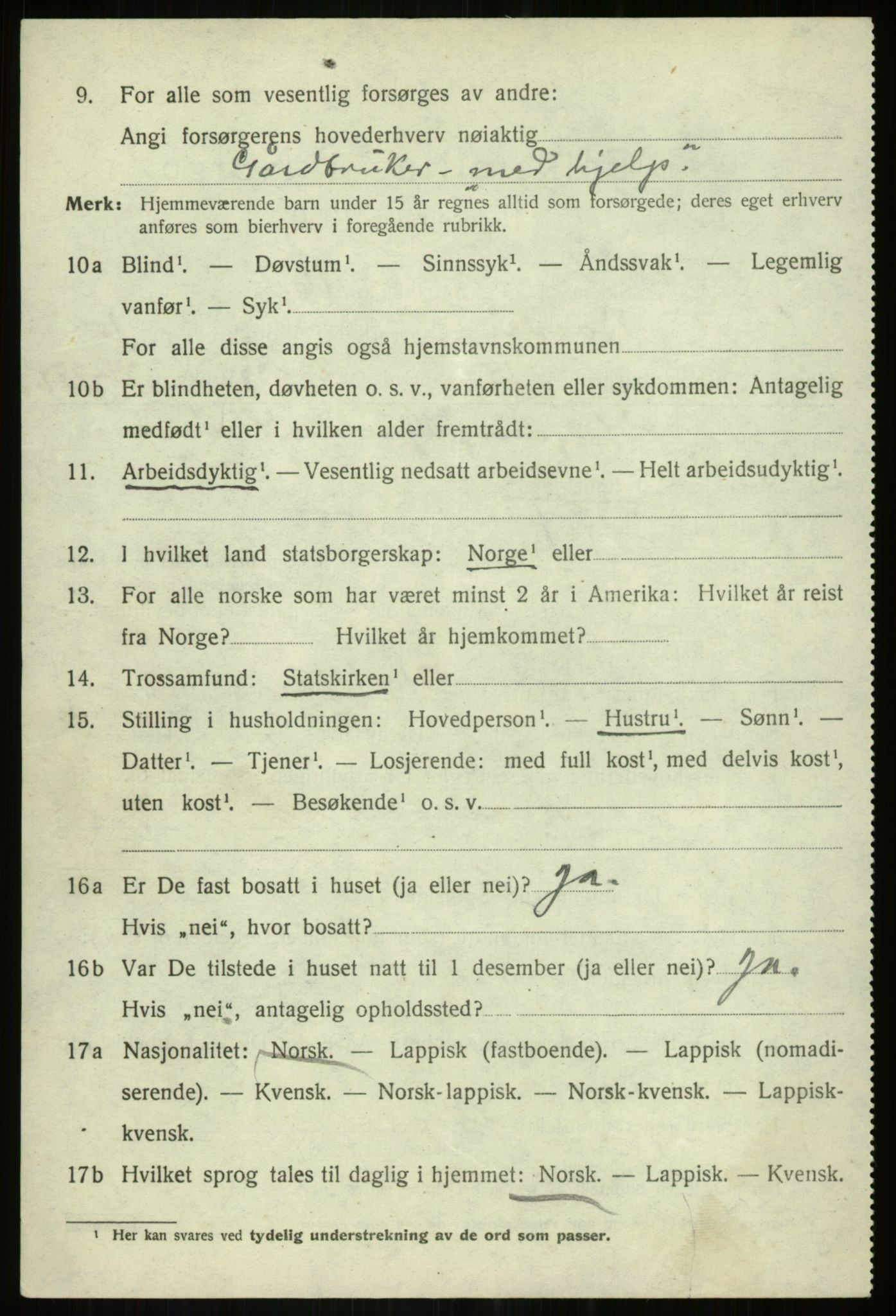 SATØ, 1920 census for Bardu, 1920, p. 2705