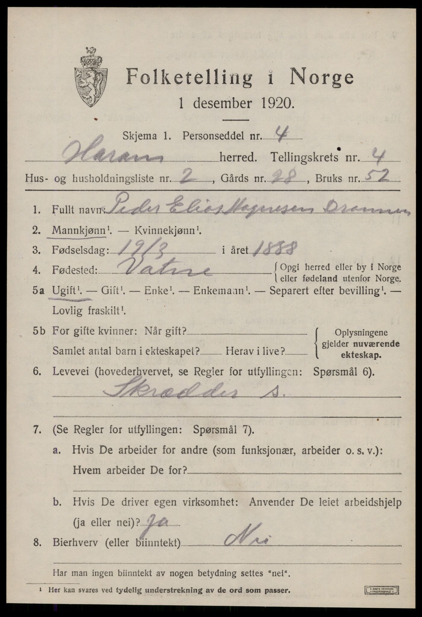 SAT, 1920 census for Haram, 1920, p. 2247