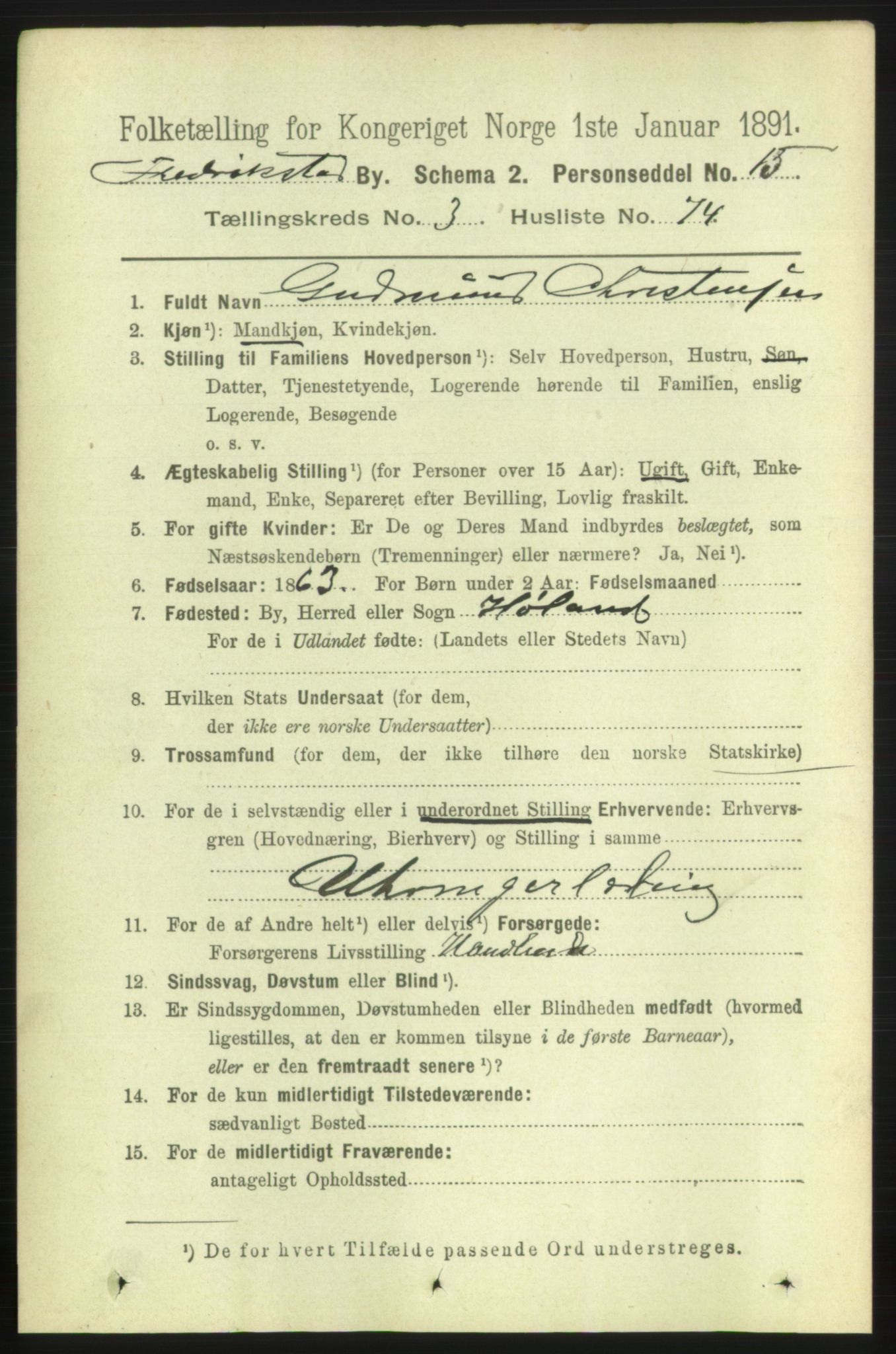 RA, 1891 census for 0103 Fredrikstad, 1891, p. 6039