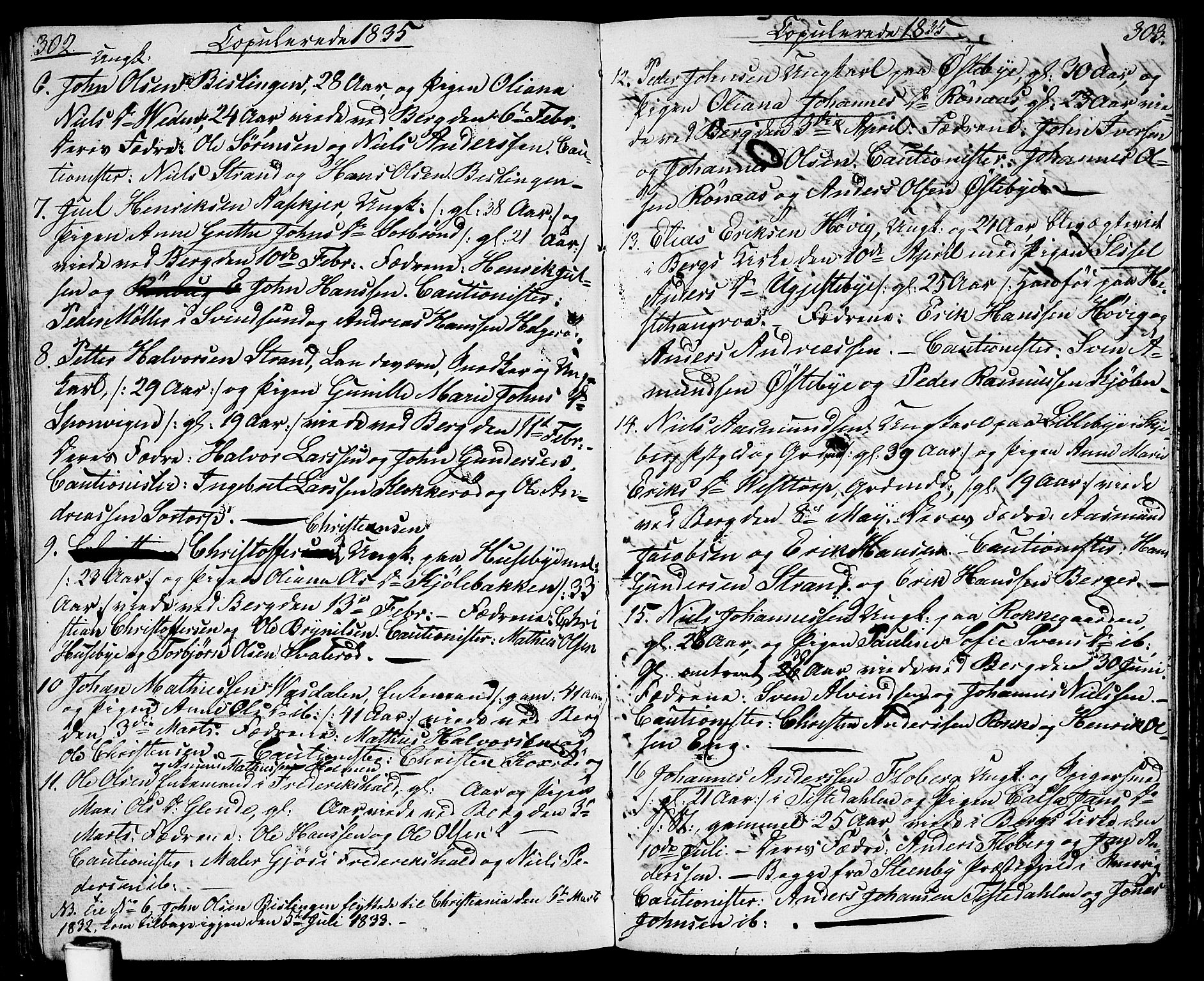 Berg prestekontor Kirkebøker, AV/SAO-A-10902/G/Ga/L0002: Parish register (copy) no. I 2, 1832-1844, p. 302-303